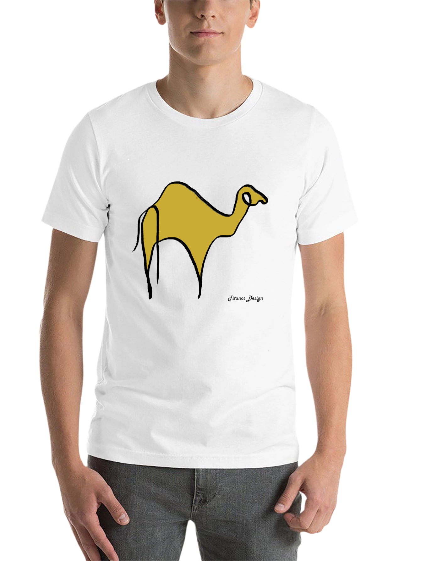 Black Black T-Shirt with Camel Graphic view 14