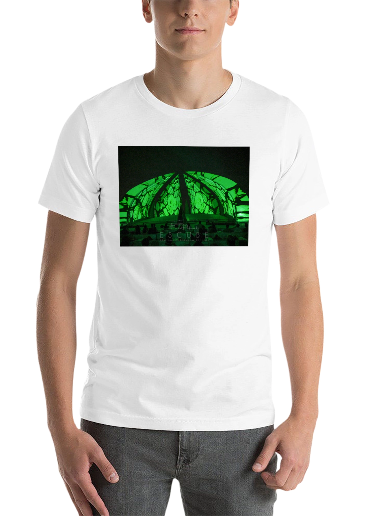 Black Futuristic Green Dome T-Shirt - Stylish & Unique Design view 14