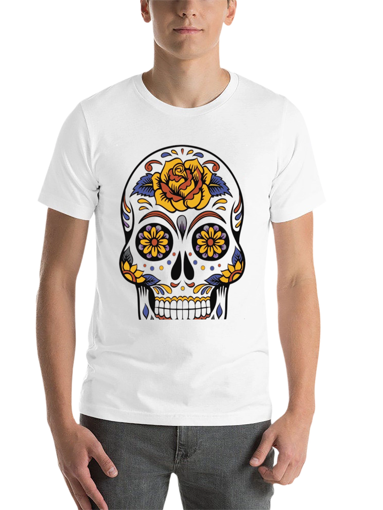 Black Sugar Skull T-Shirt - Day of the Dead view 14