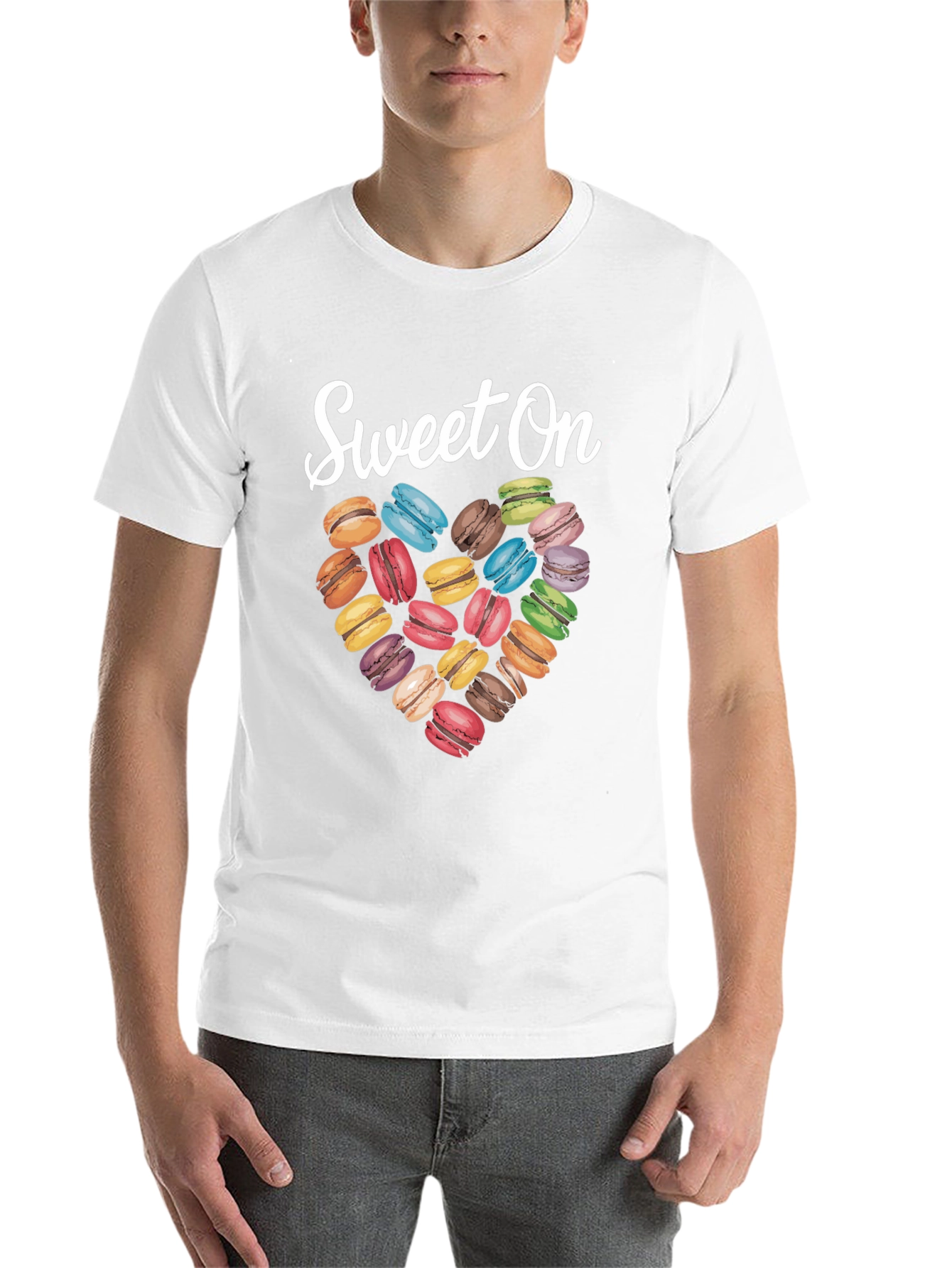 Black Sweet On Macarons T-Shirt, Heart Design view 14