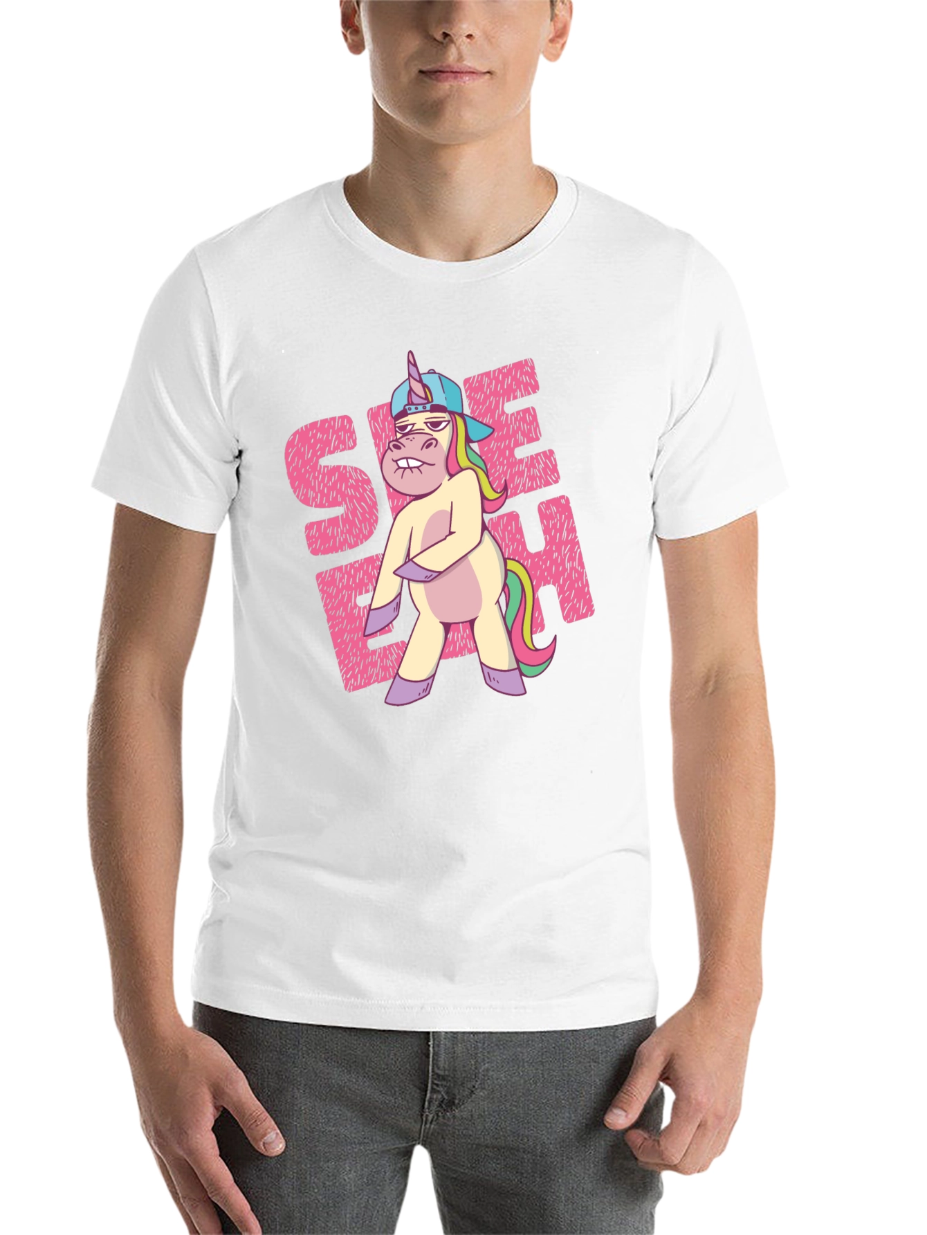 Black Funny Unicorn Graphic T-Shirt view 14