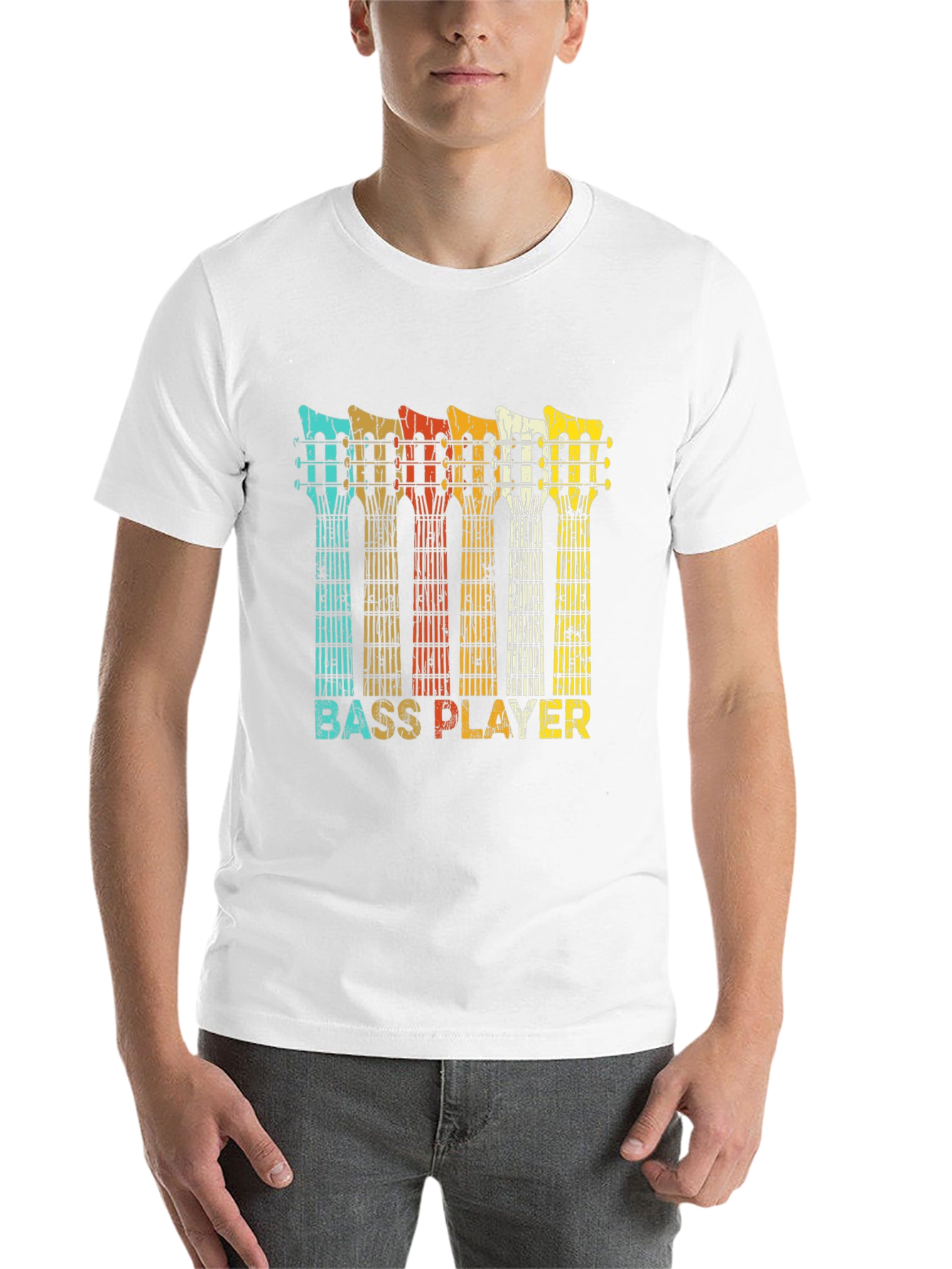 Black Bass Player Retro T-Shirt - Music Lover Tee view 14
