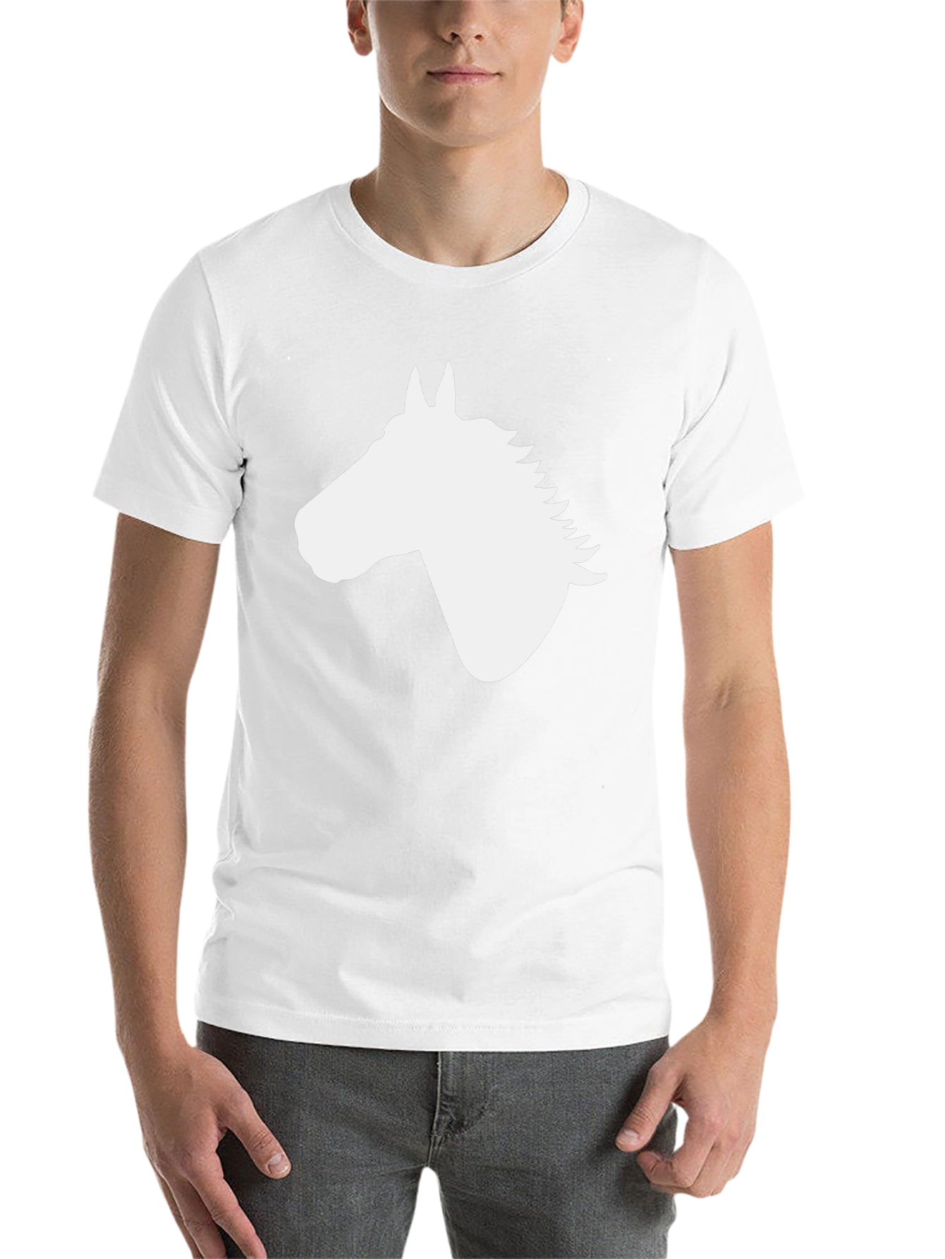 Black Horse Silhouette Graphic Tee - Black Cotton Blend view 14