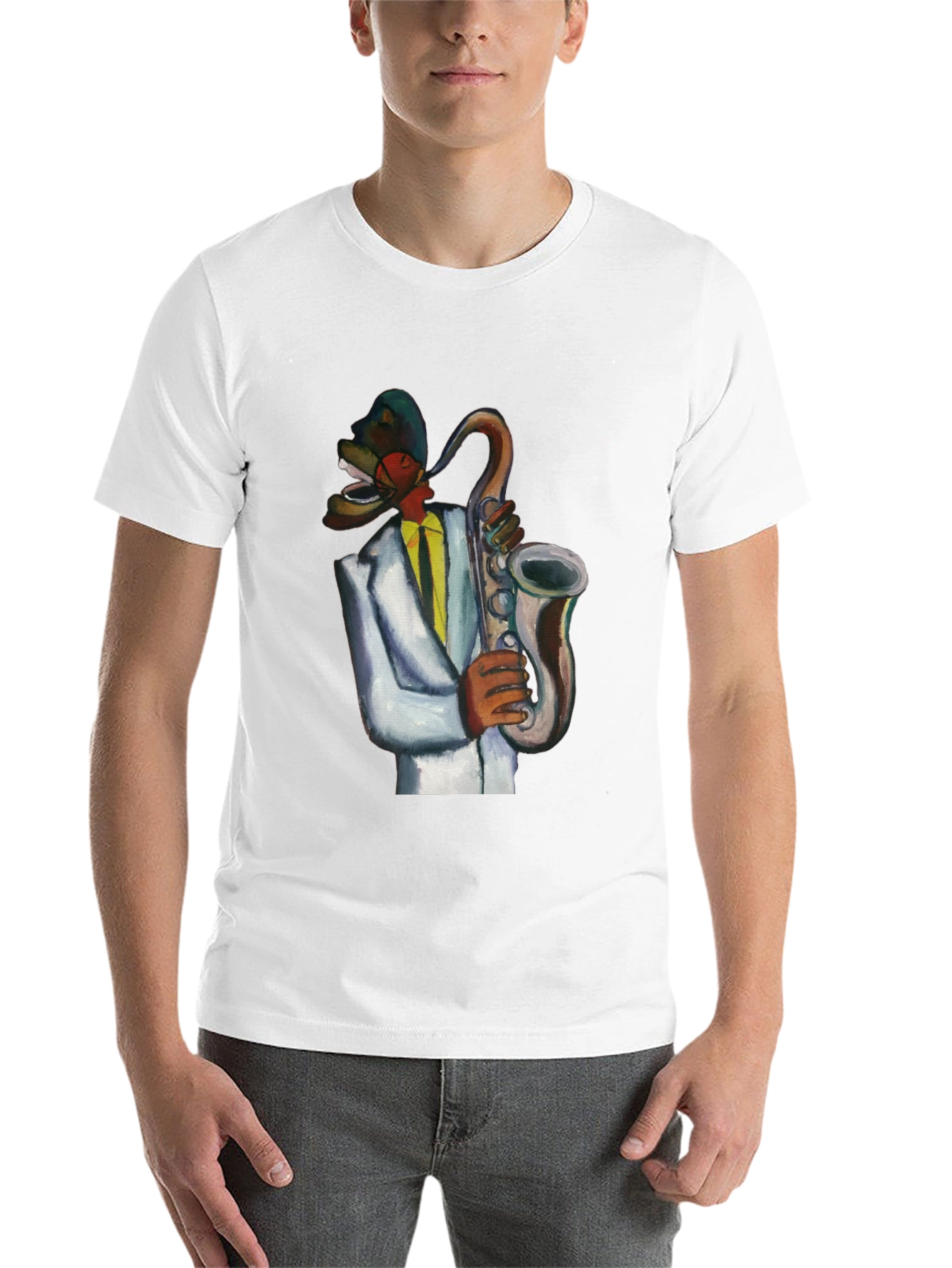 Black Cool Jazz Musician T-Shirt view 14