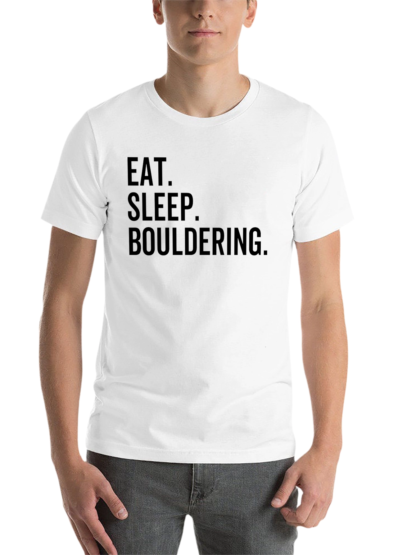 Black Eat Sleep Bouldering Tee - Rock Climbing T-Shirt view 14