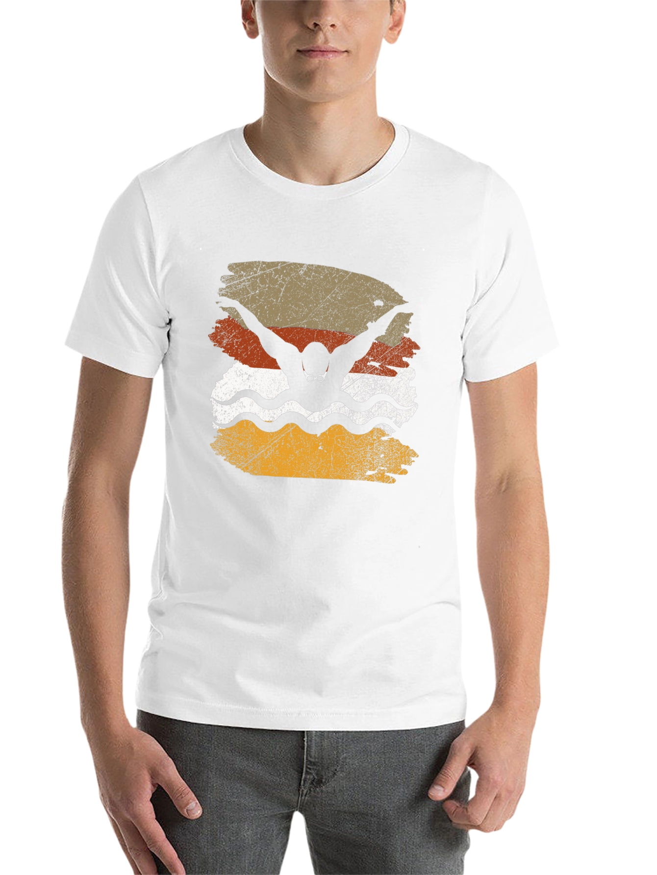 Vintage Swimmer T-Shirt - Black - 14