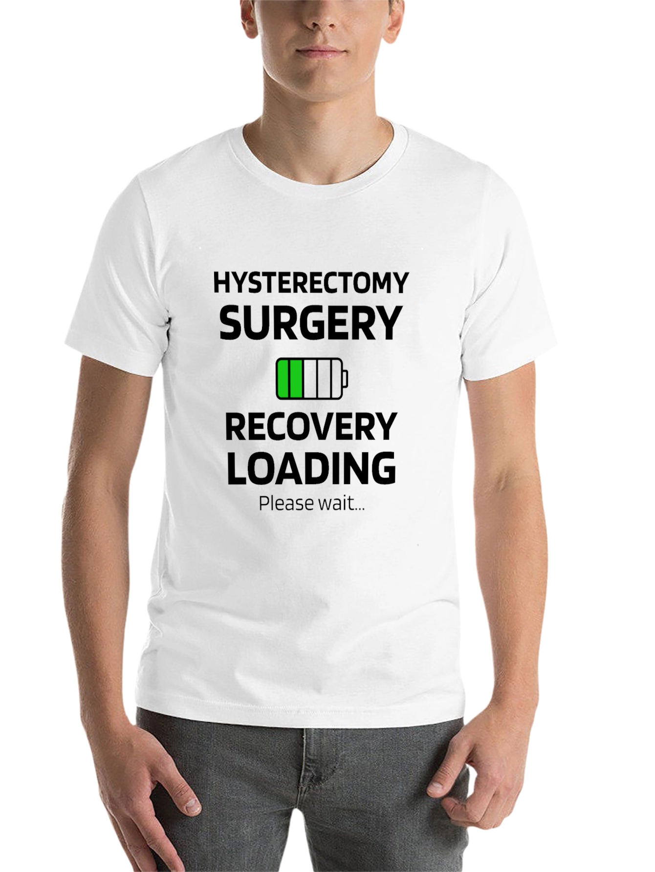 Black Hysterectomy Recovery Loading T-Shirt view 14