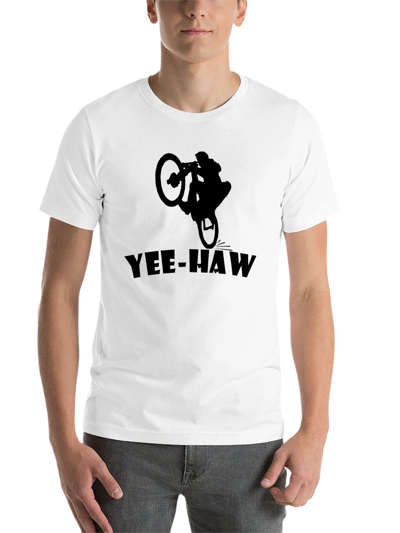 Black Yee-Haw Biker T-Shirt | Black Graphic Tee view 14