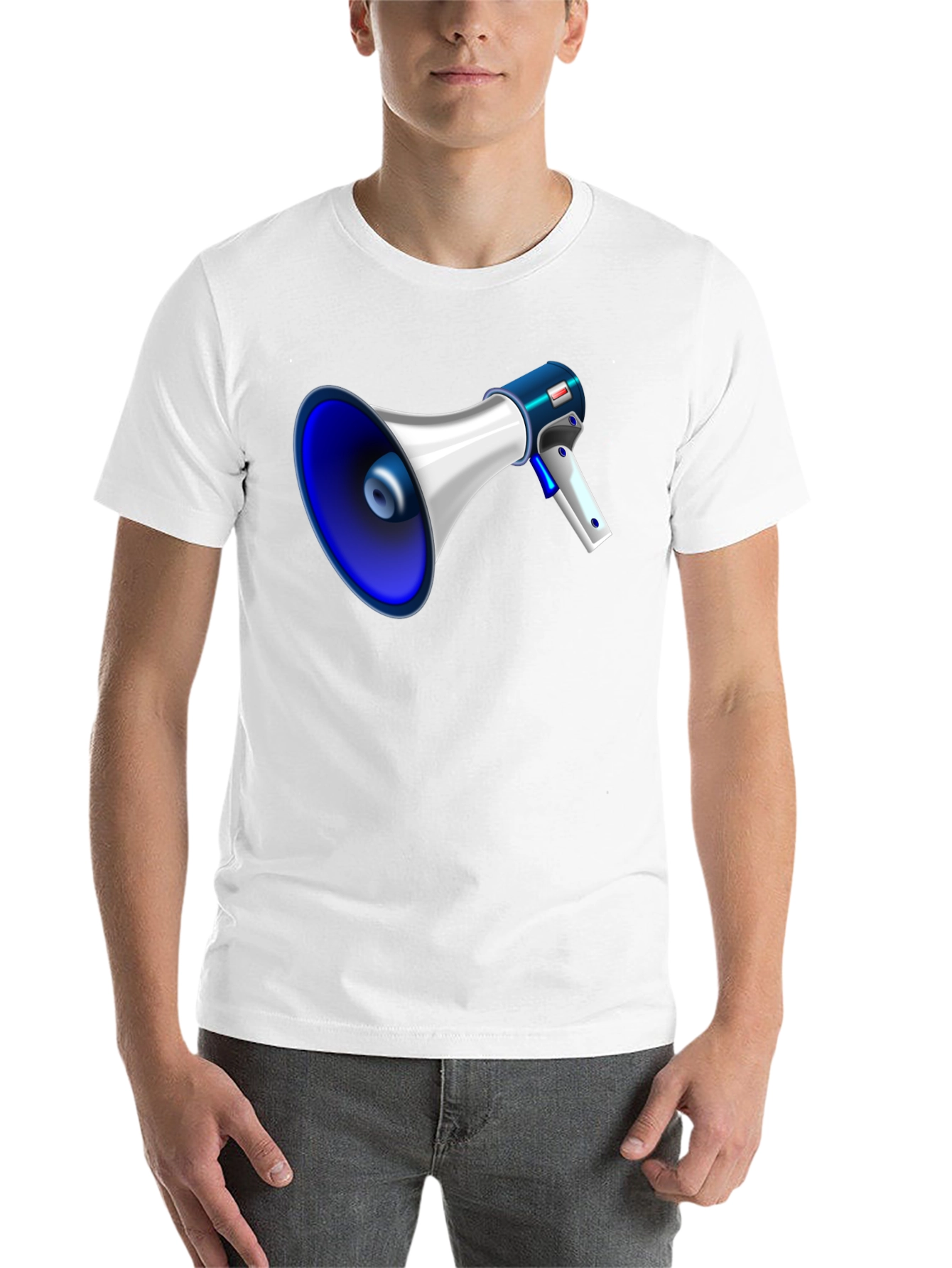 Black Megaphone Graphic Tee - Bold Black T-Shirt view 14