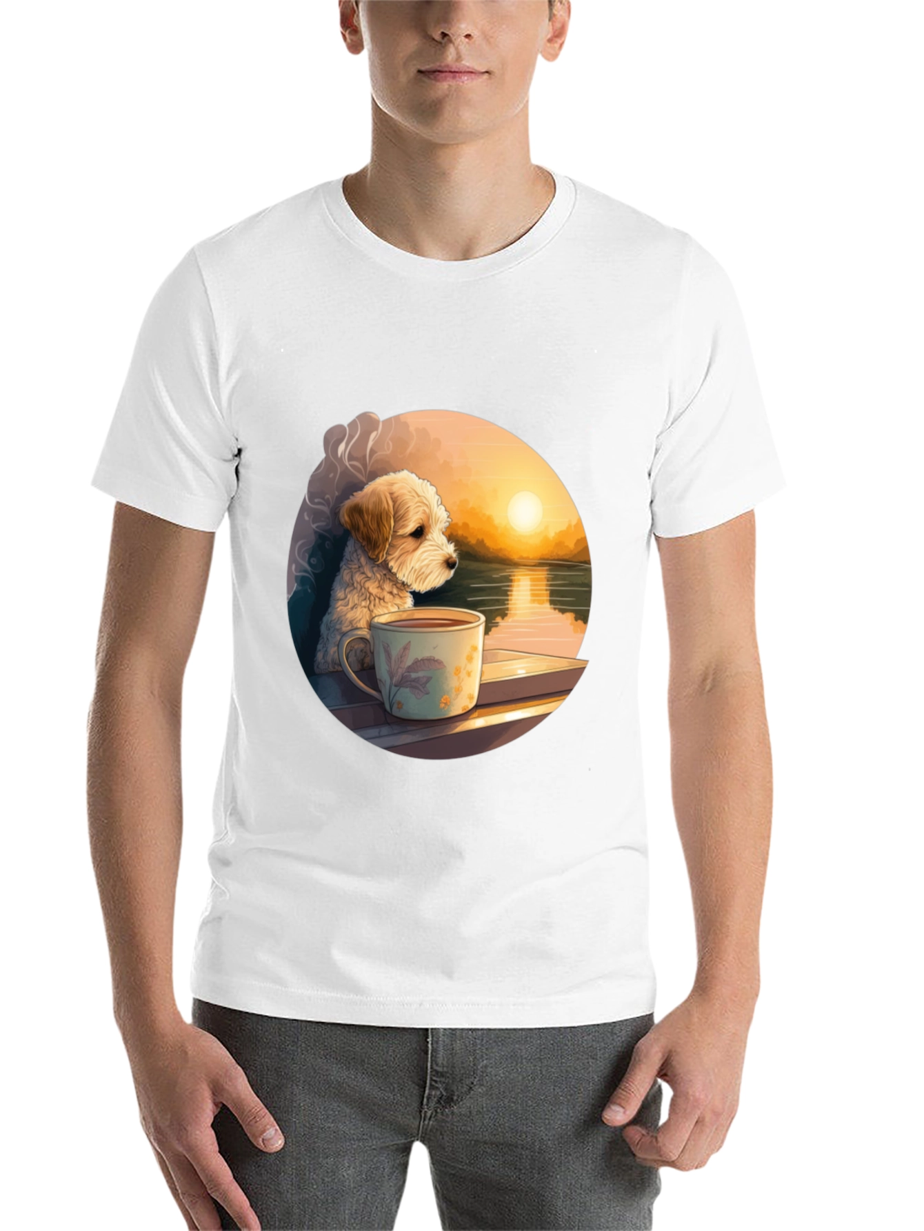 Black Dog & Coffee Sunset Graphic Tee view 14
