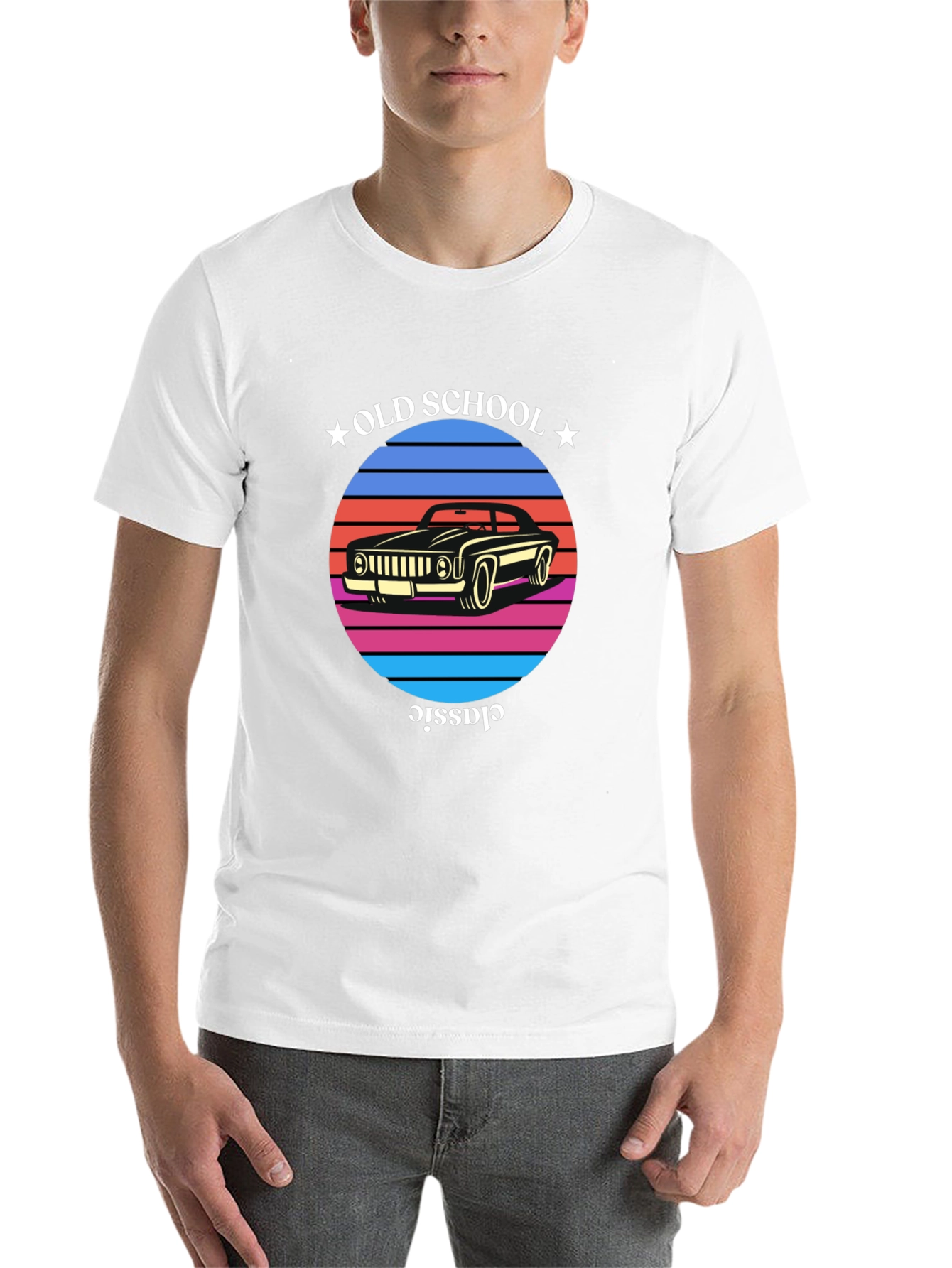 Black Old School Classic Car T-Shirt view 14