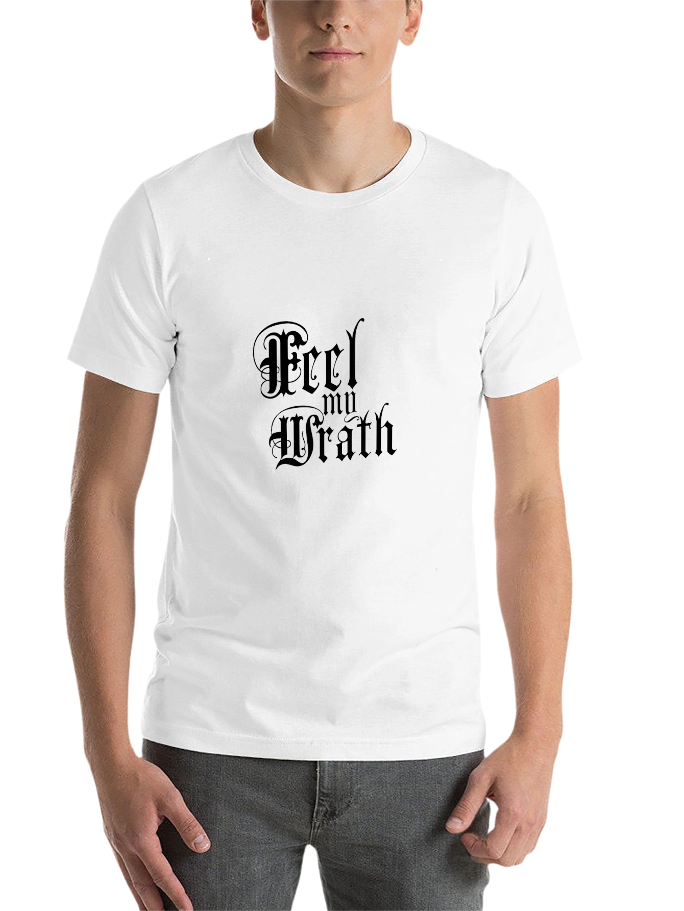 Black Feel My Wrath Black Graphic Tee Shirt view 14