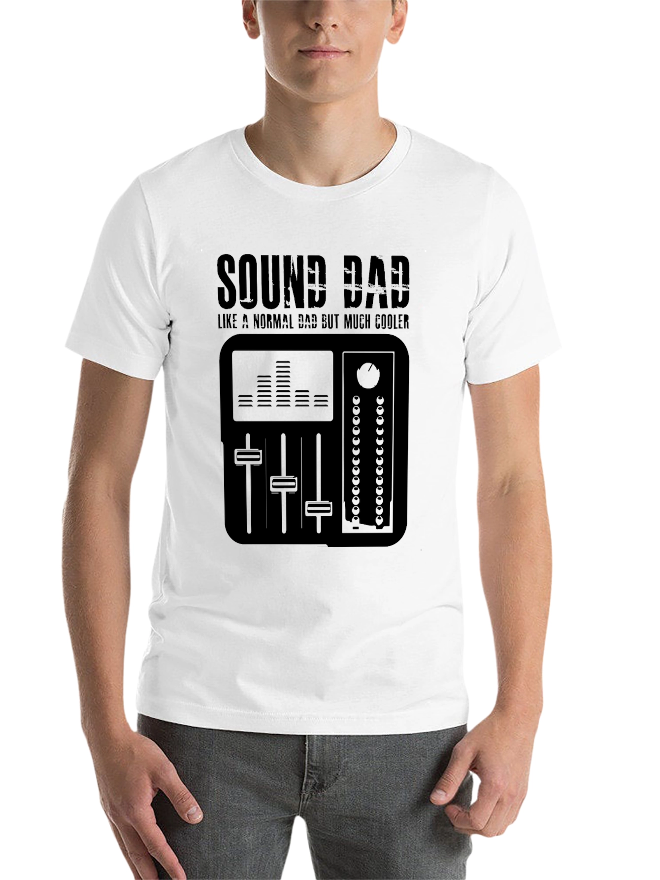Black Sound Dad T-Shirt - Cool Dad Mixer Tee view 14