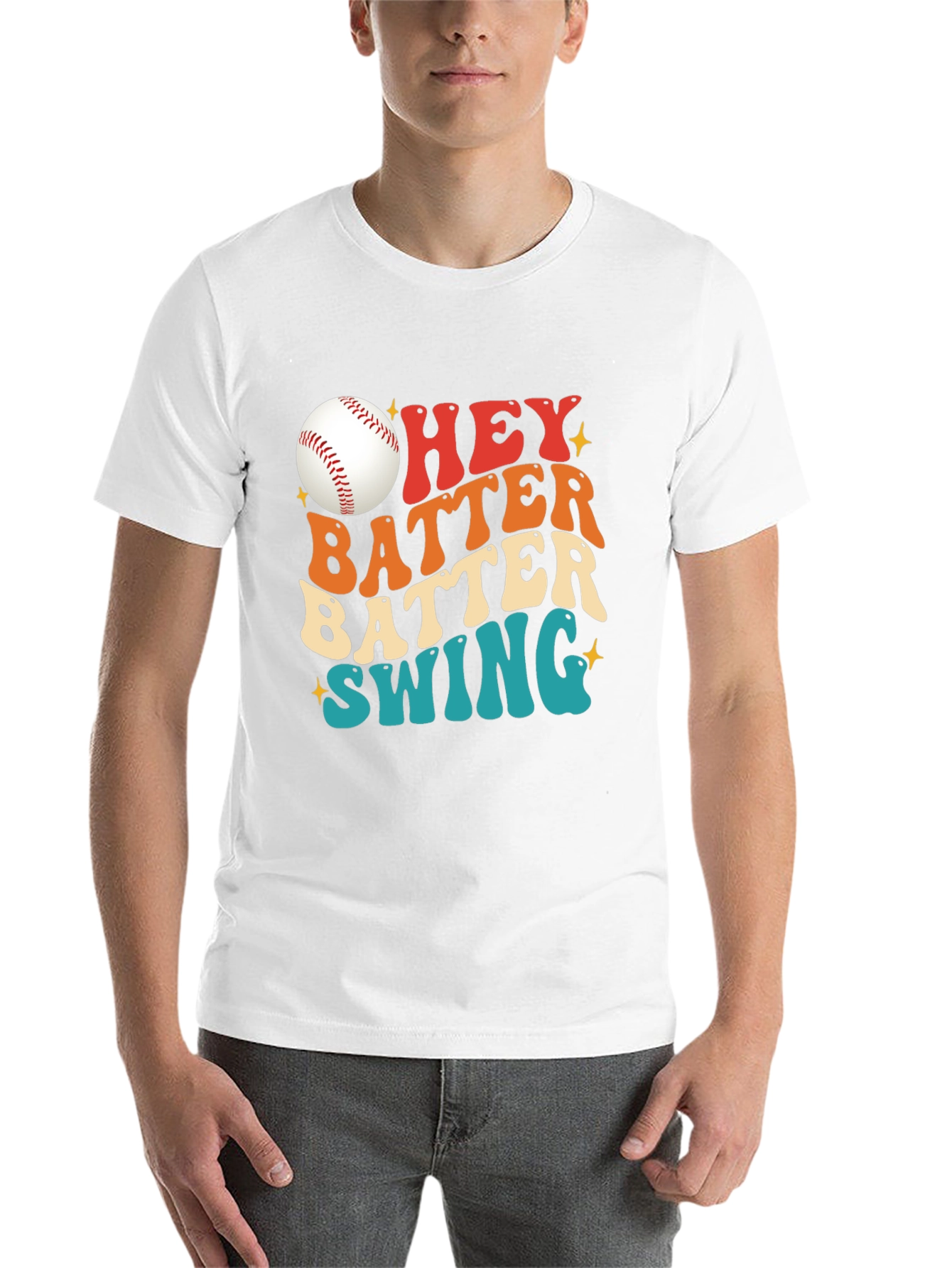 Black Hey Batter Batter Swing Baseball T-Shirt view 14