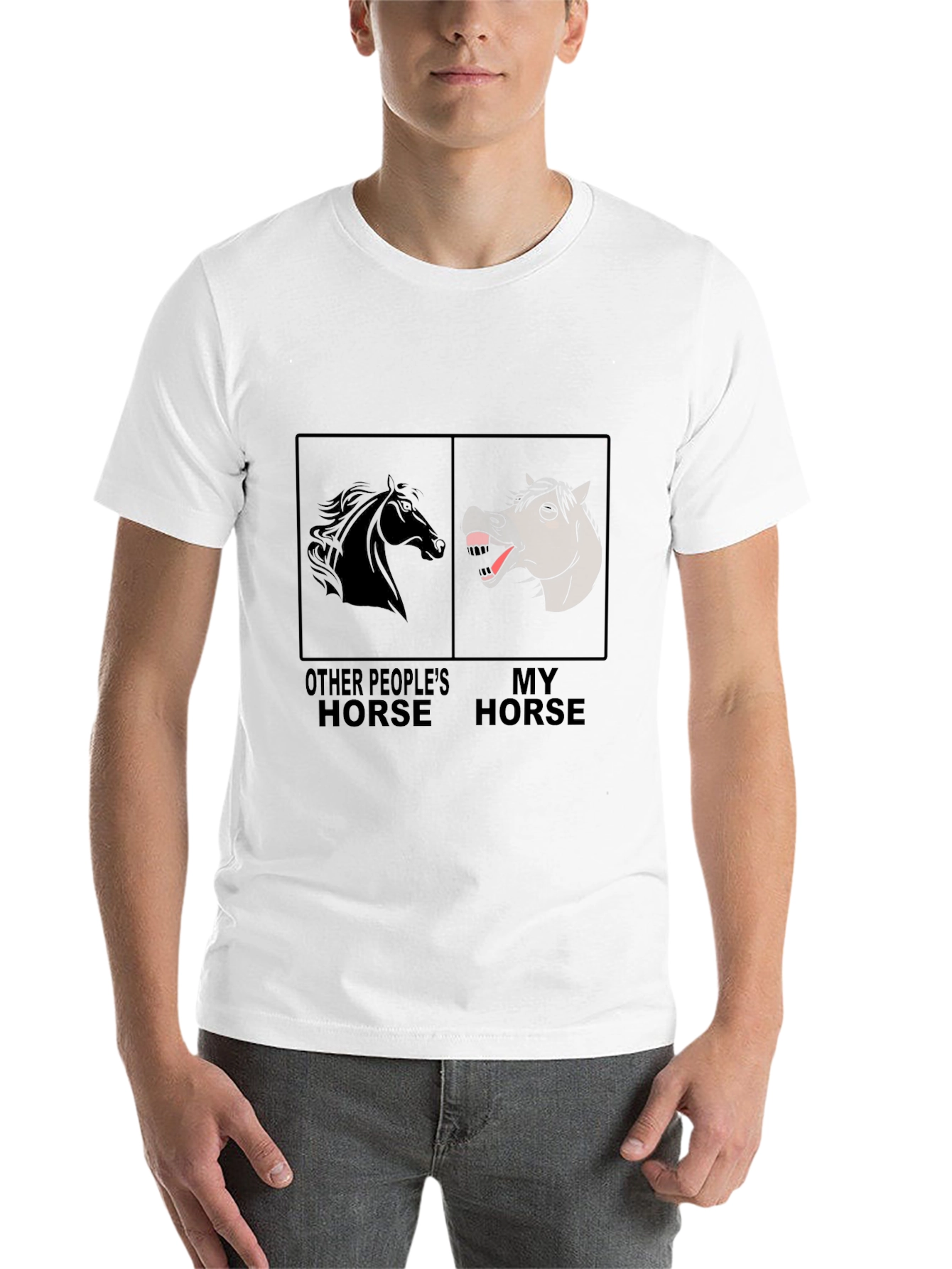 Black Funny Horse T-Shirt - Other People's Horse, My Horse view 14