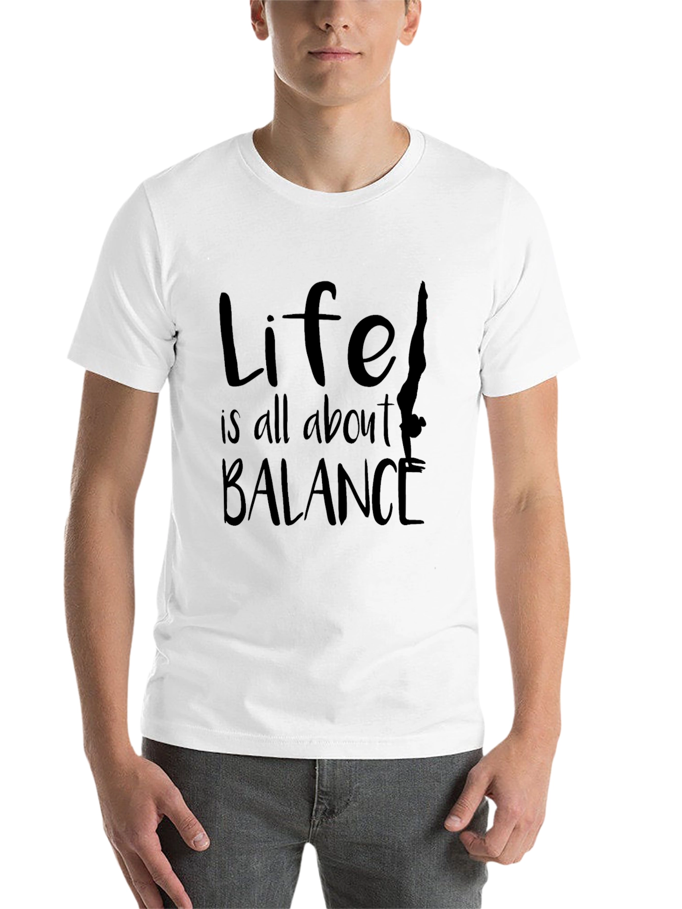 Black Life Balance Graphic Tee - Men's Black T-Shirt view 14