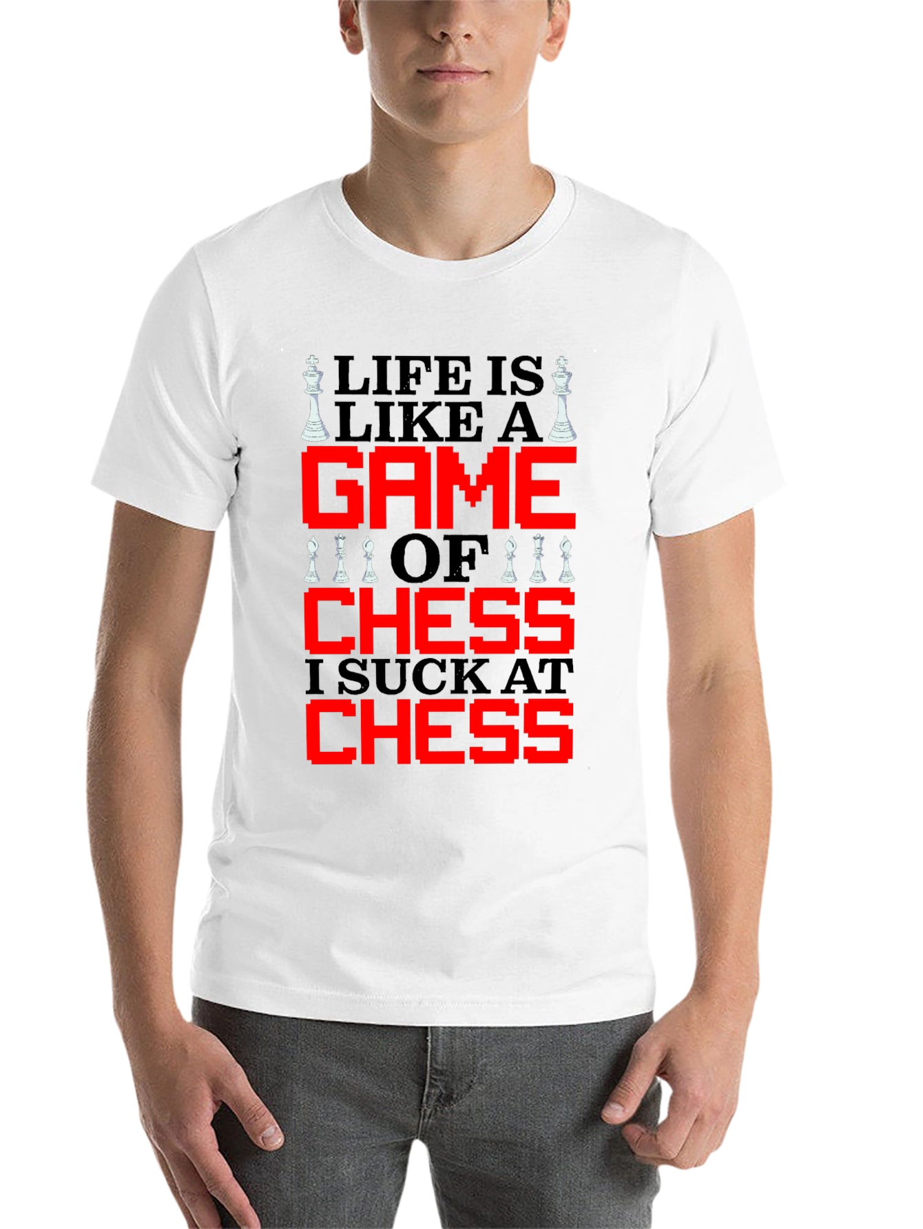 Black Life is Like Chess T-Shirt - Funny Game Tee view 14