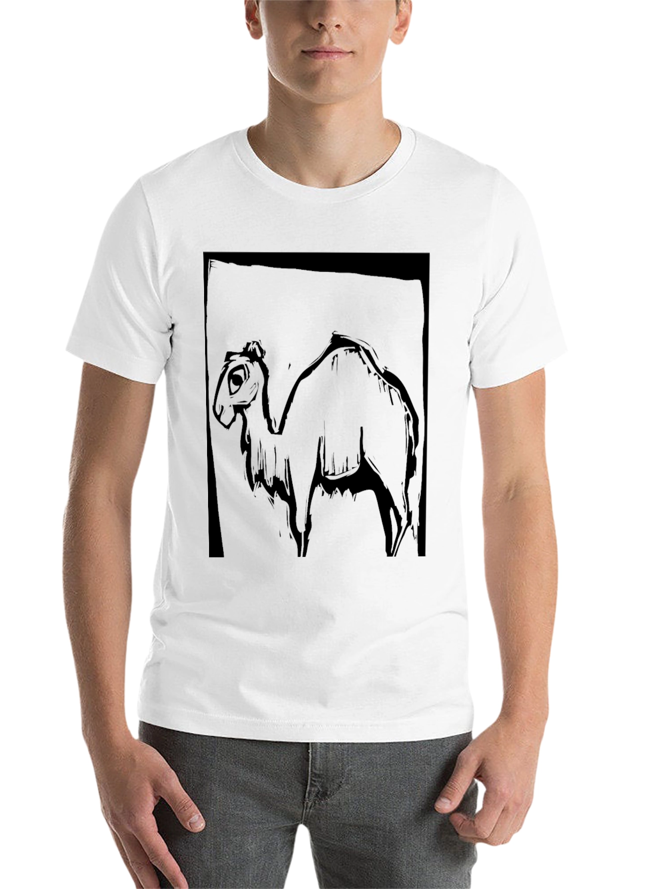 Black Camel Graphic Print Black T-Shirt view 14