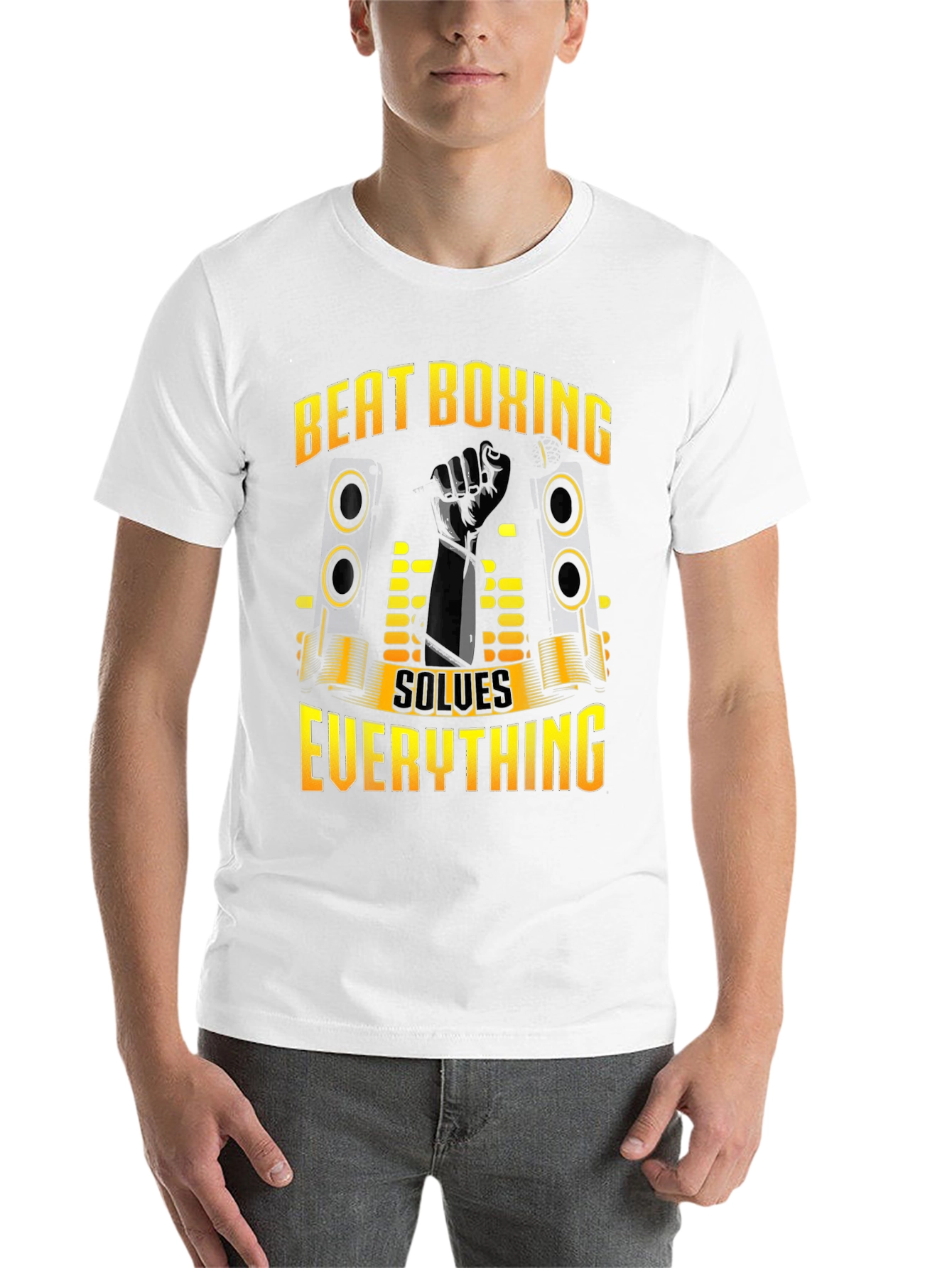 Black Beat Boxing Solves Everything Black T-Shirt view 14