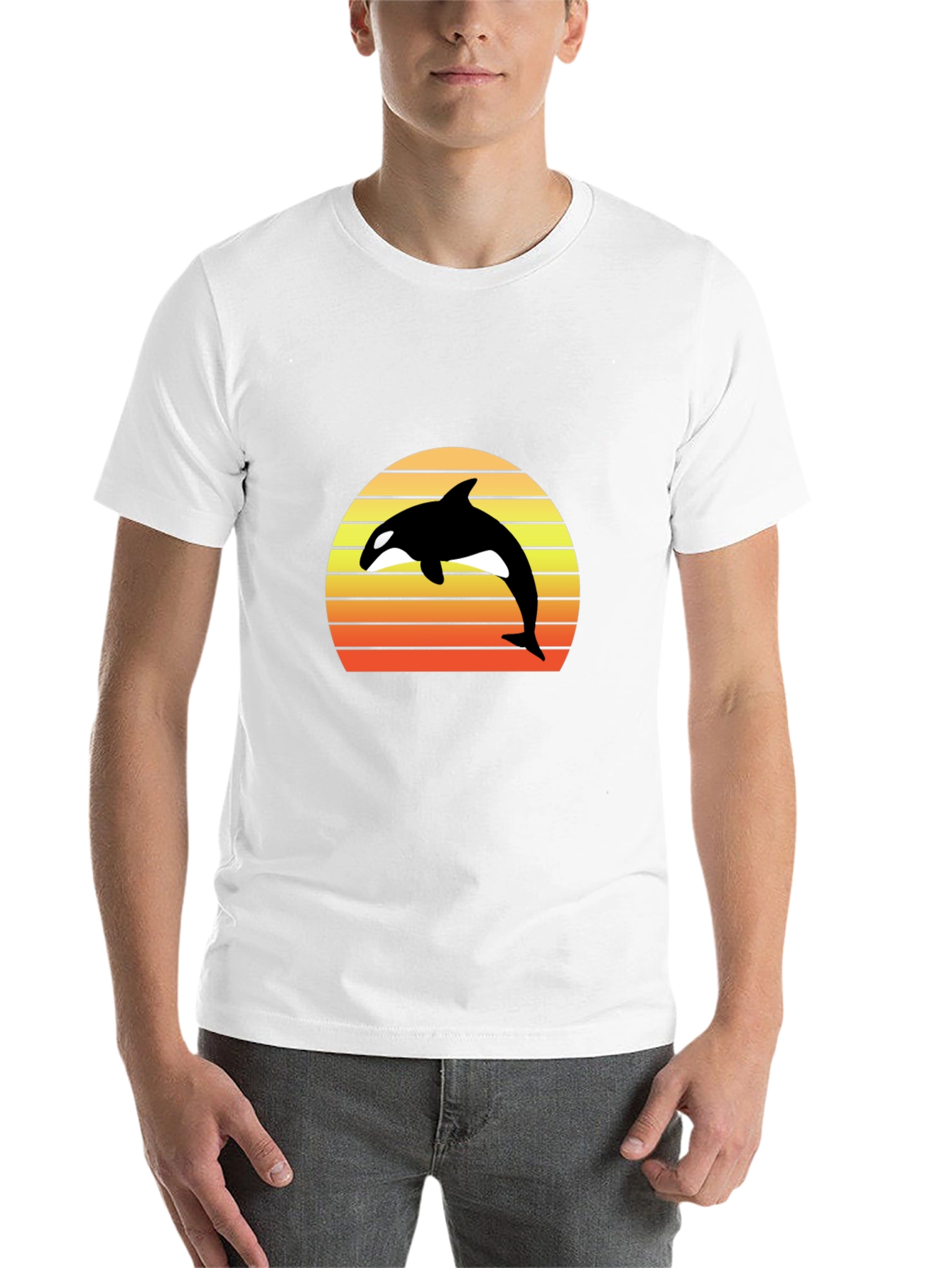 Black Orca Sunset Graphic Tee - Retro Style view 14