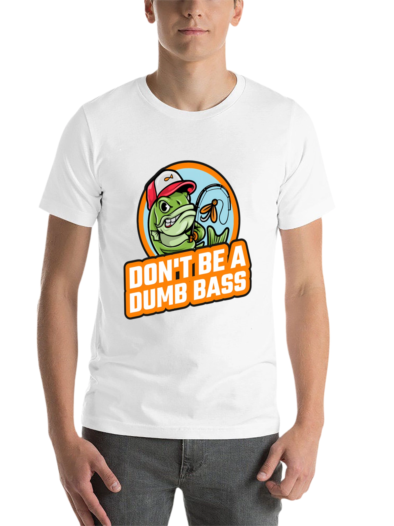 Black Don't Be A Dumb Bass Fishing Graphic T-Shirt view 14
