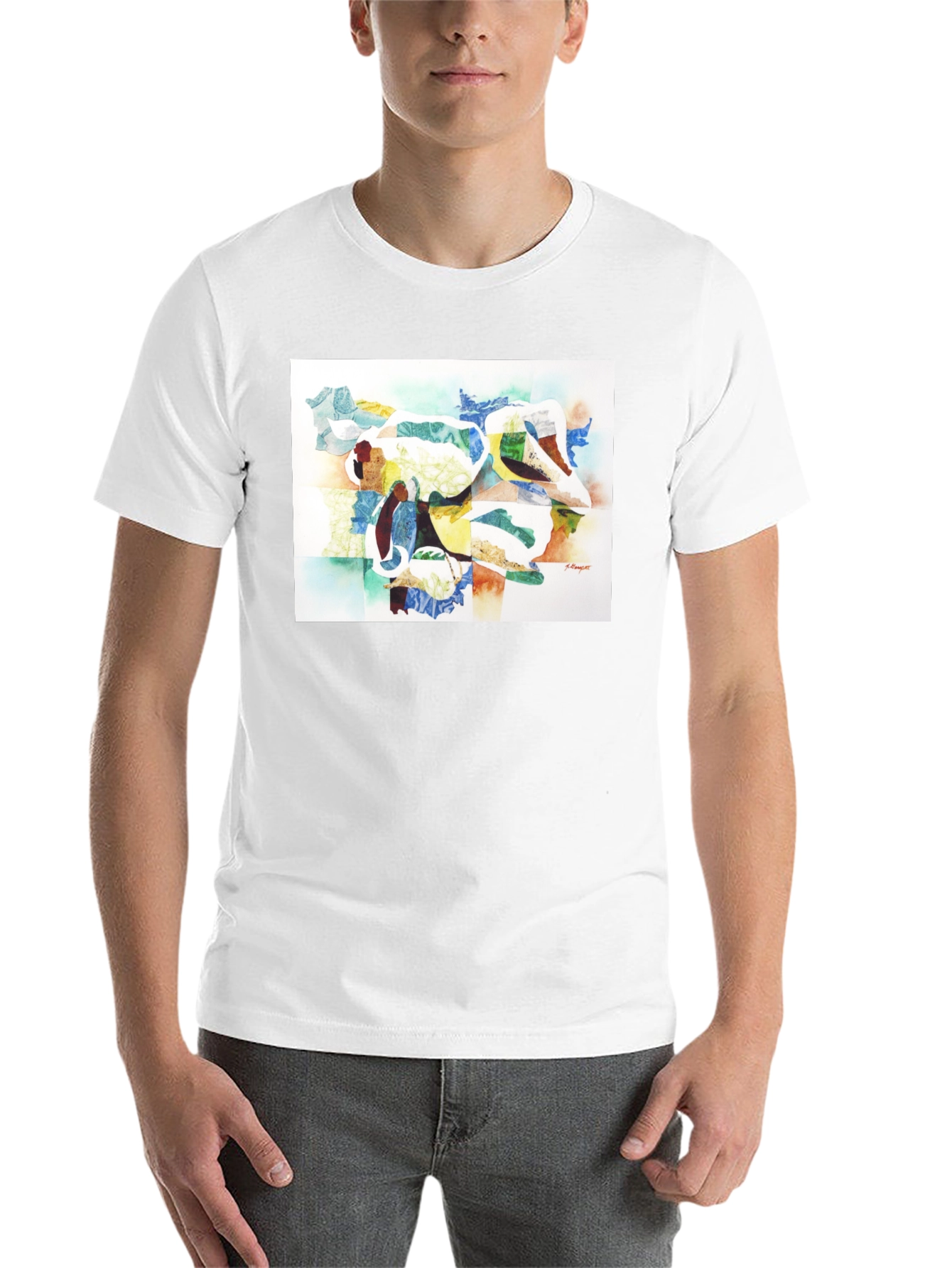 Black Abstract Art Graphic Tee - Modern Casual Wear view 14