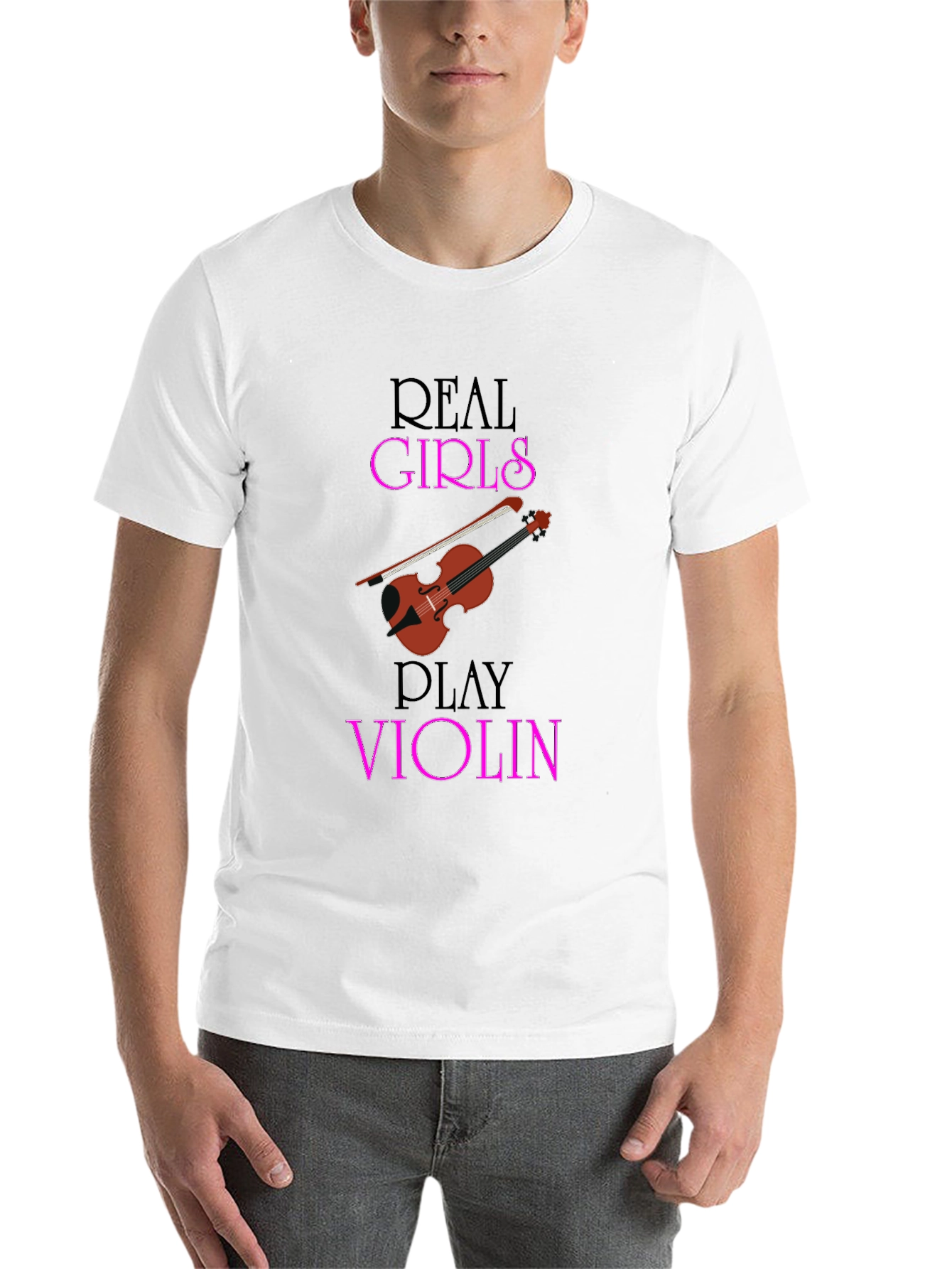 Black Real Girls Play Violin T-Shirt - Music Lover Tee view 14