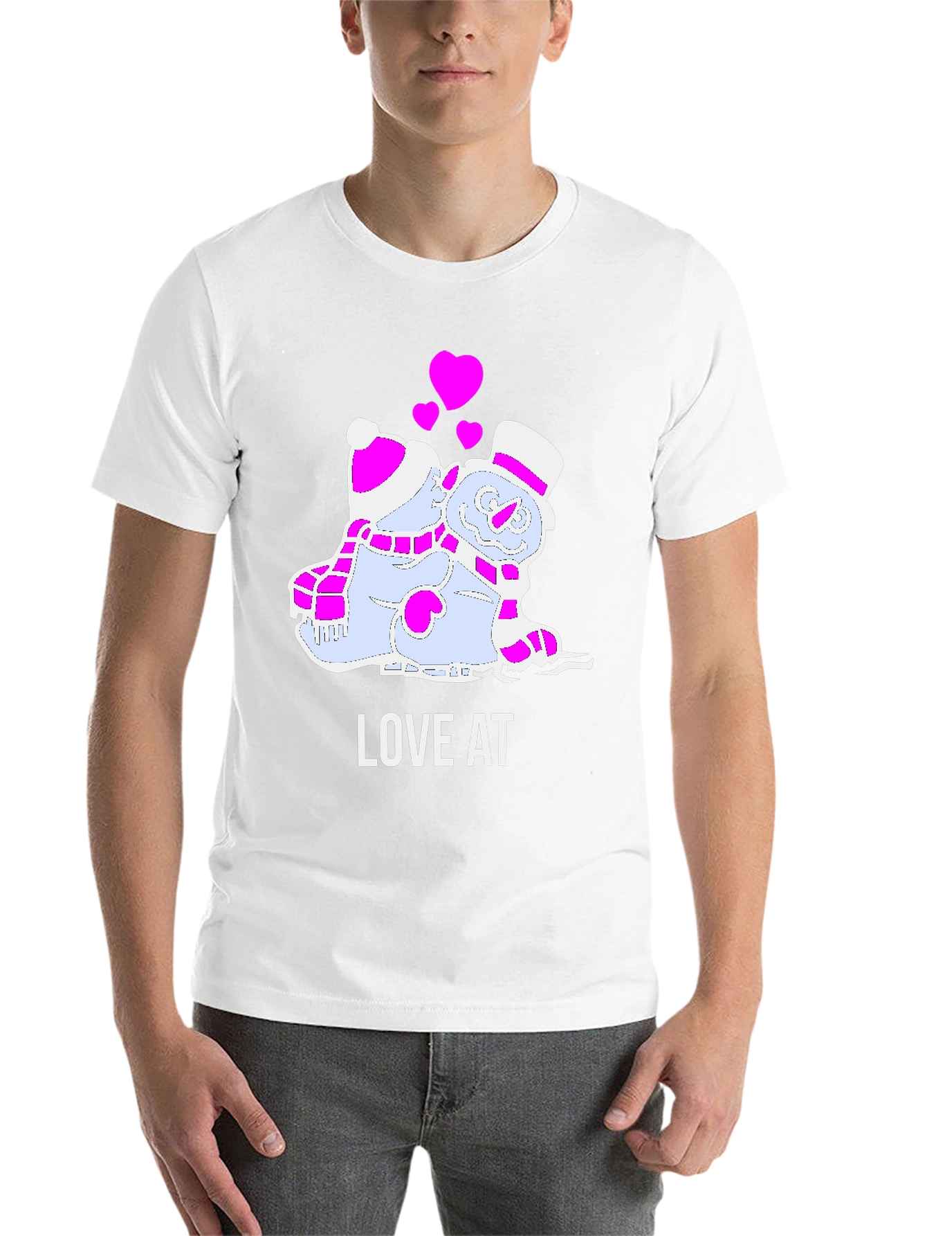 Black Love at First Ice: Snowman Couple T-Shirt view 14