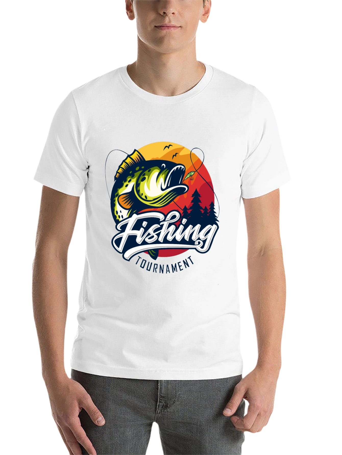Black Fishing Tournament Black Graphic Tee view 14