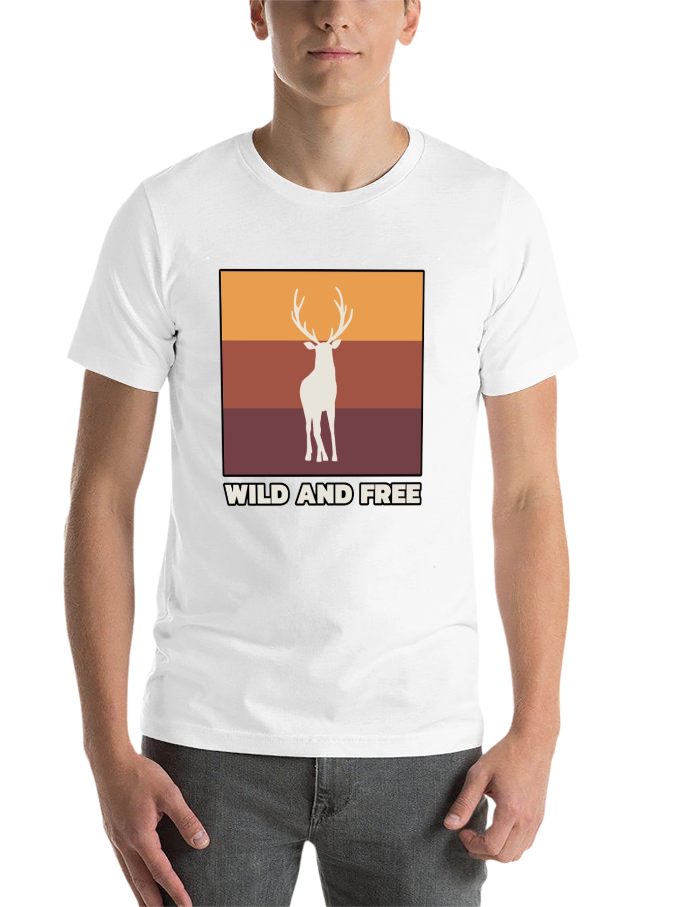 Black Wild and Free Deer Graphic Tee view 14