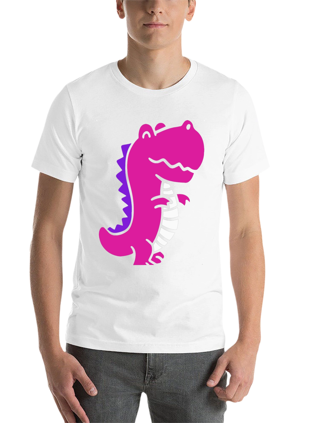 Black Pink Dino Graphic Tee - Casual Black T-Shirt view 14