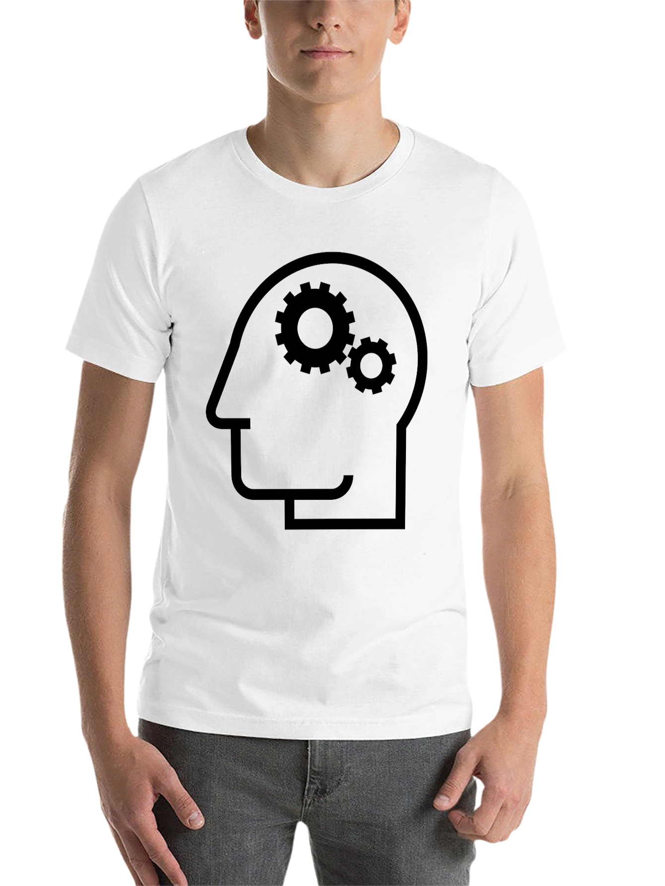 Black Thinking Gears Graphic Tee - Black Cotton view 14