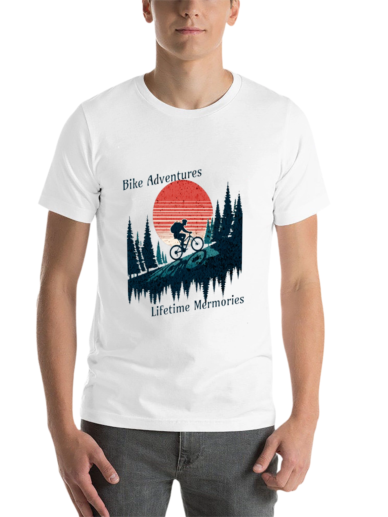 Black Bike Adventure Tee: Retro Mountain Biking Shirt view 14