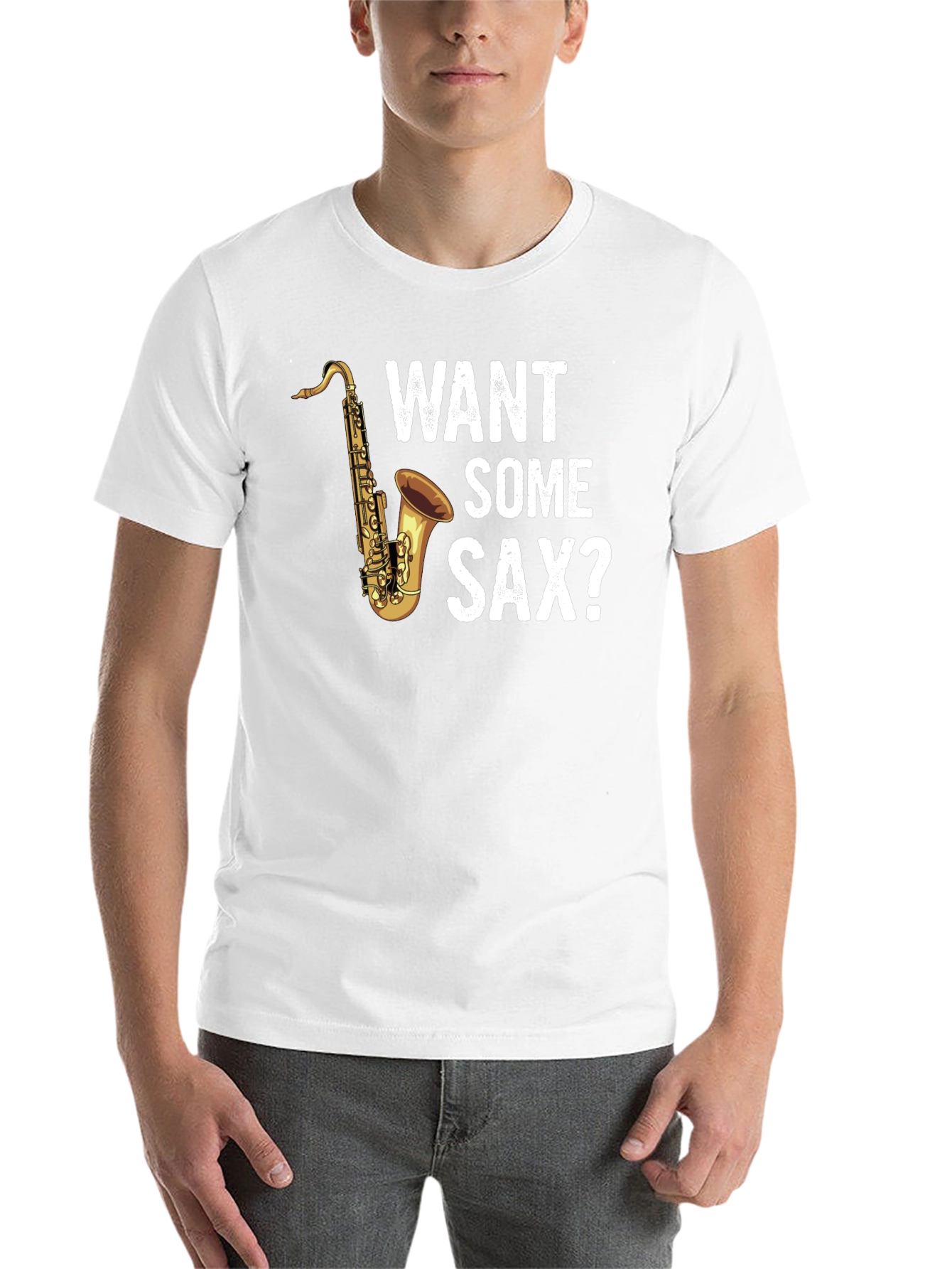 Black Want Some Sax? T-Shirt view 14