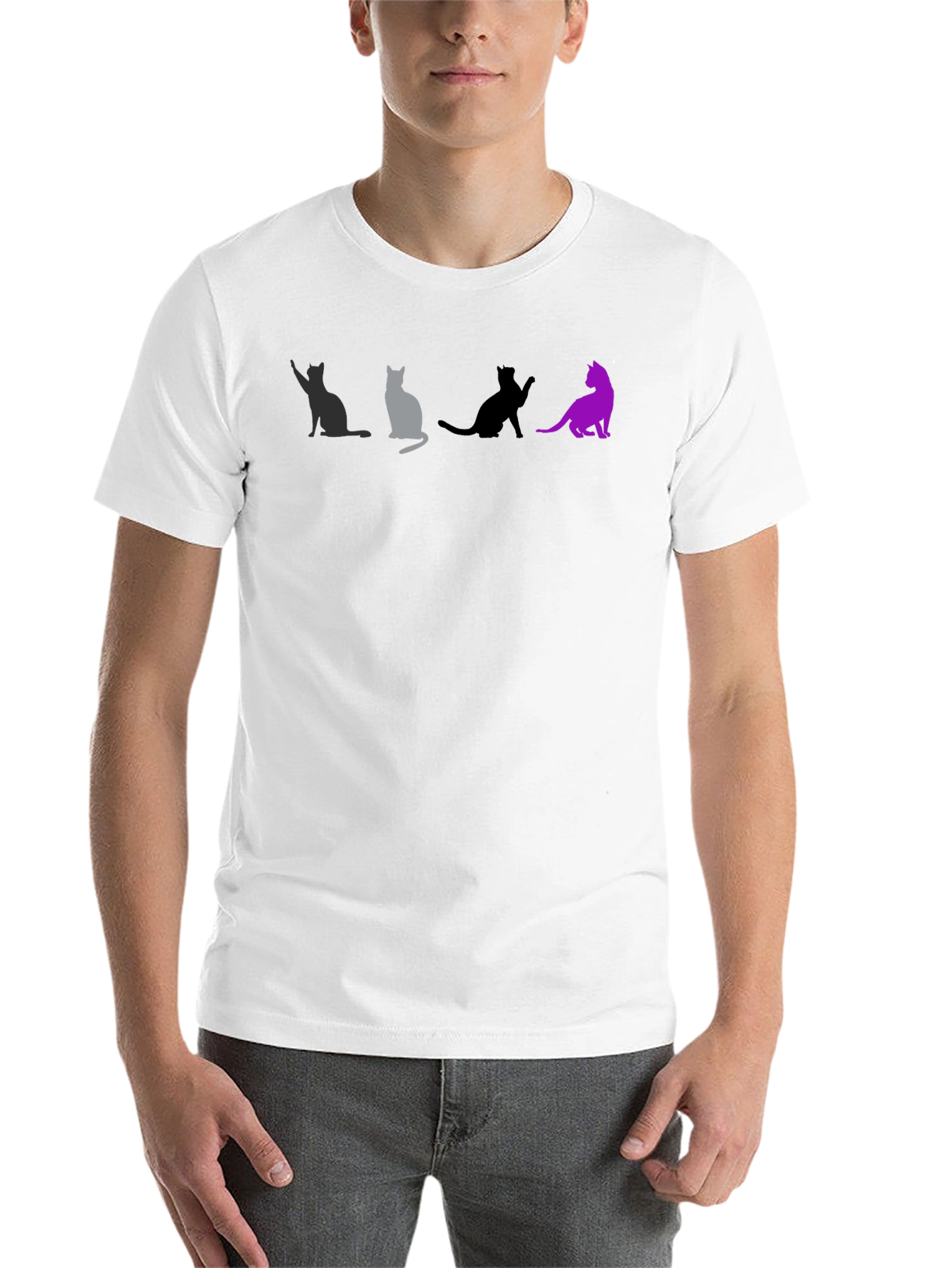 Black Cats Silhouette Graphic Tee - Unique T-Shirt Design view 14