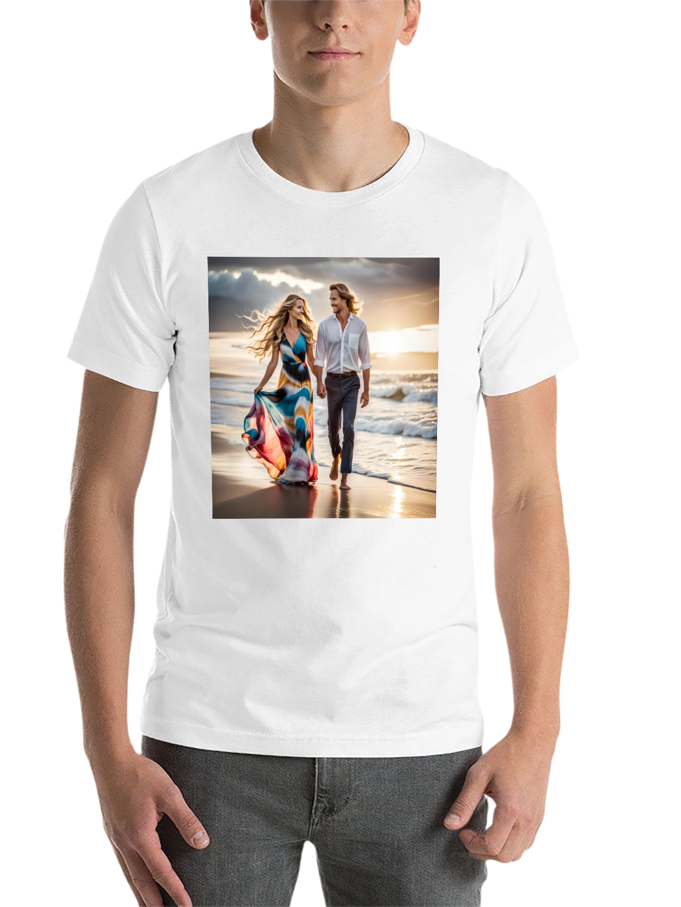 Black Romantic Beach Walk T-Shirt view 14