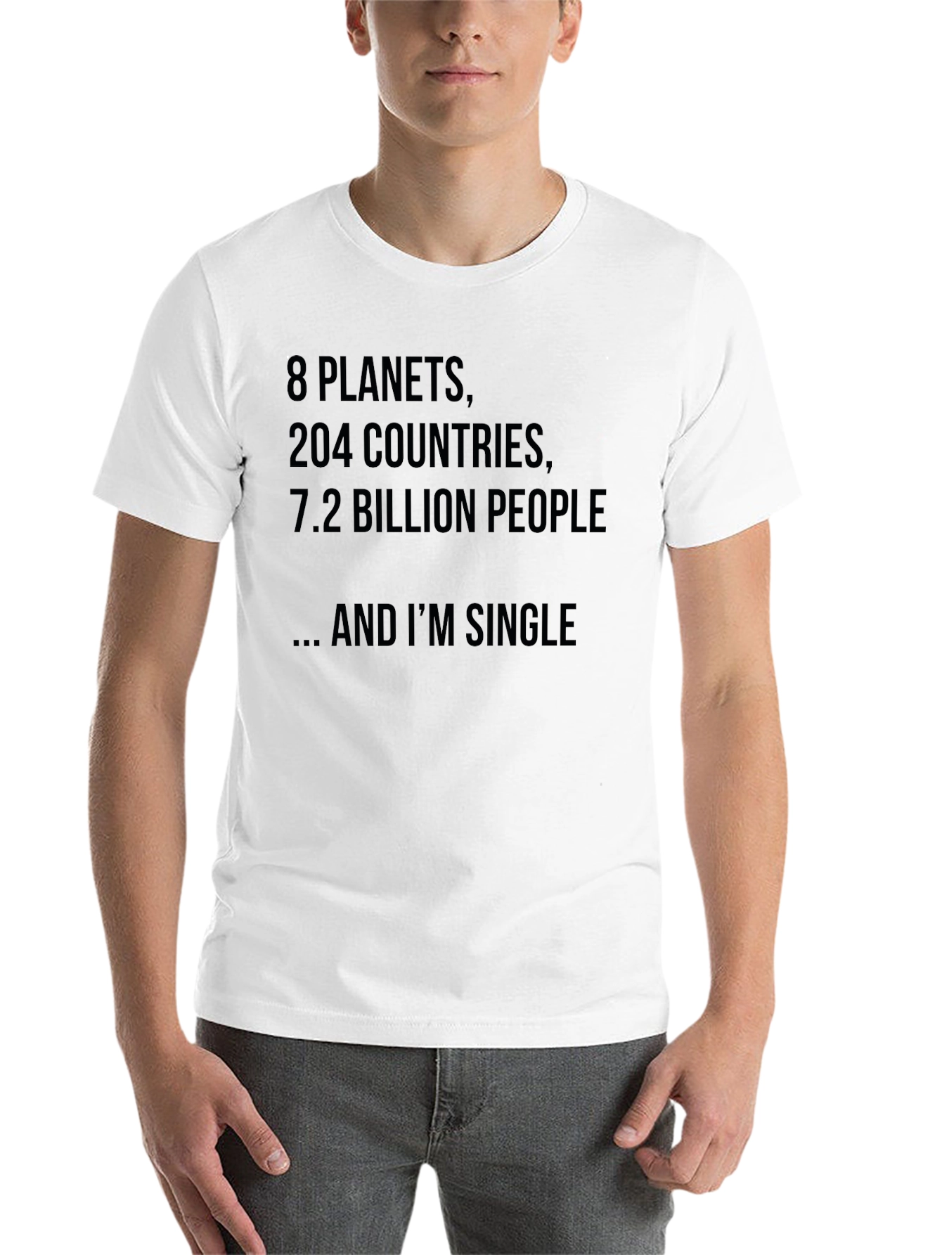 Black Funny Single T-Shirt - 8 Planets, 204 Countries view 14
