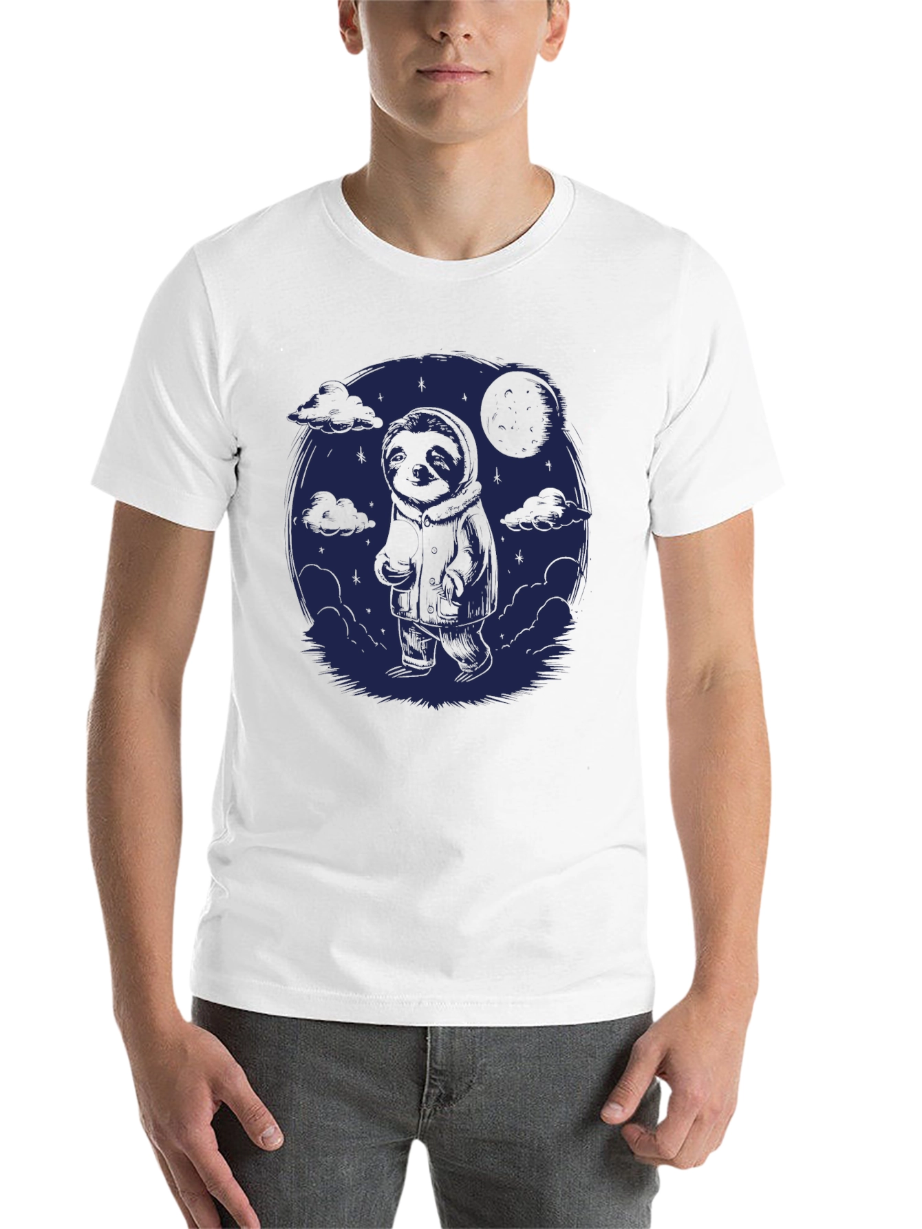 Black Sloth Moon Graphic Tee - Comfy Casual Style view 14
