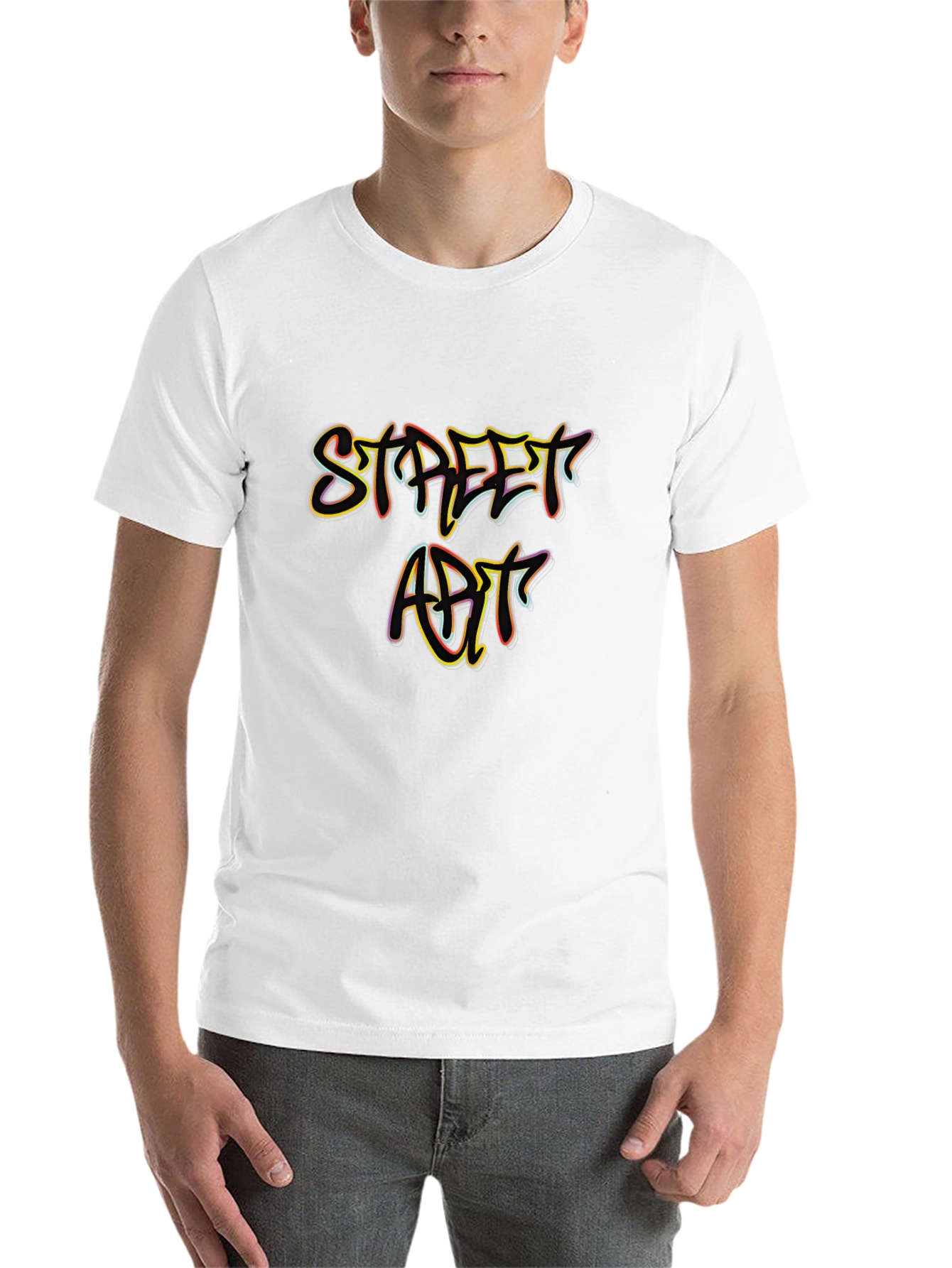 Black Street Art Graphic Tee - Stylish Men's Black T-Shirt view 14