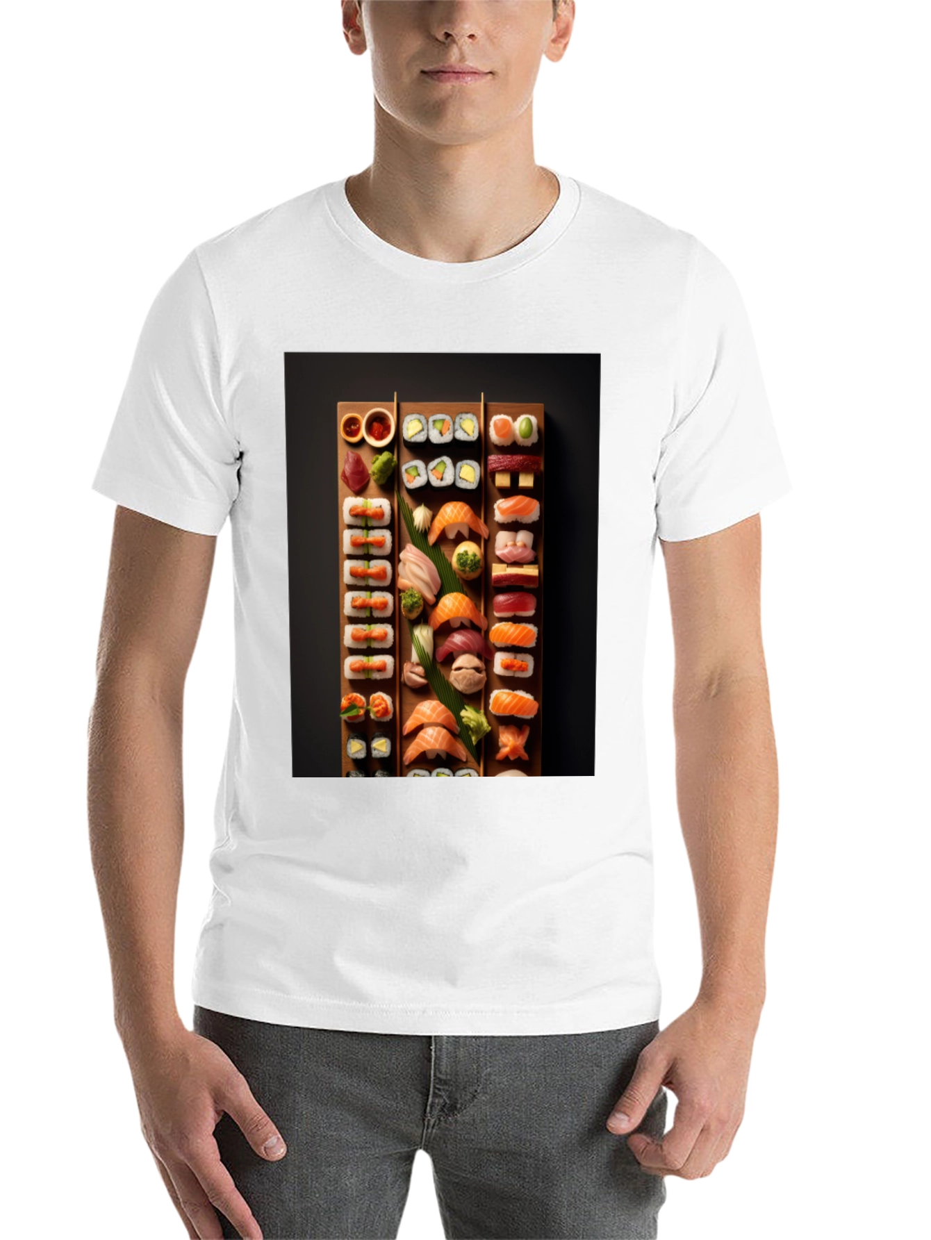Black Sushi Platter Graphic T-Shirt - Foodie Fashion view 14
