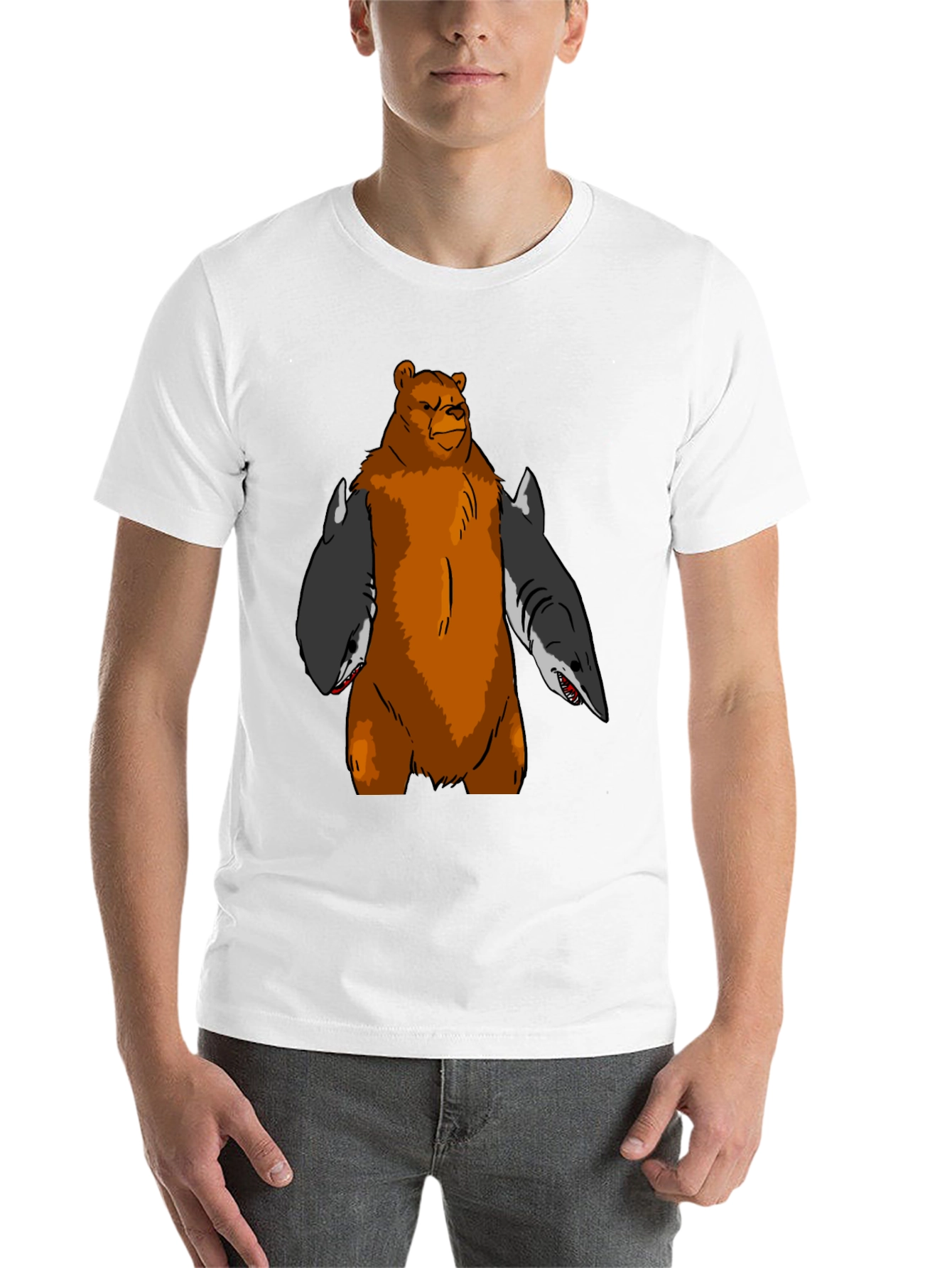 Black Bear Shark T-Shirt - Funny Graphic Tee view 14