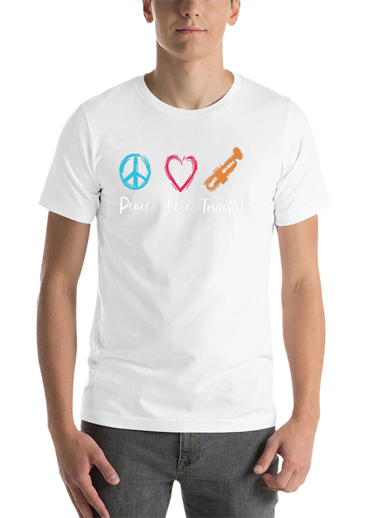 Black Peace Love Trumpet Graphic Tee view 14
