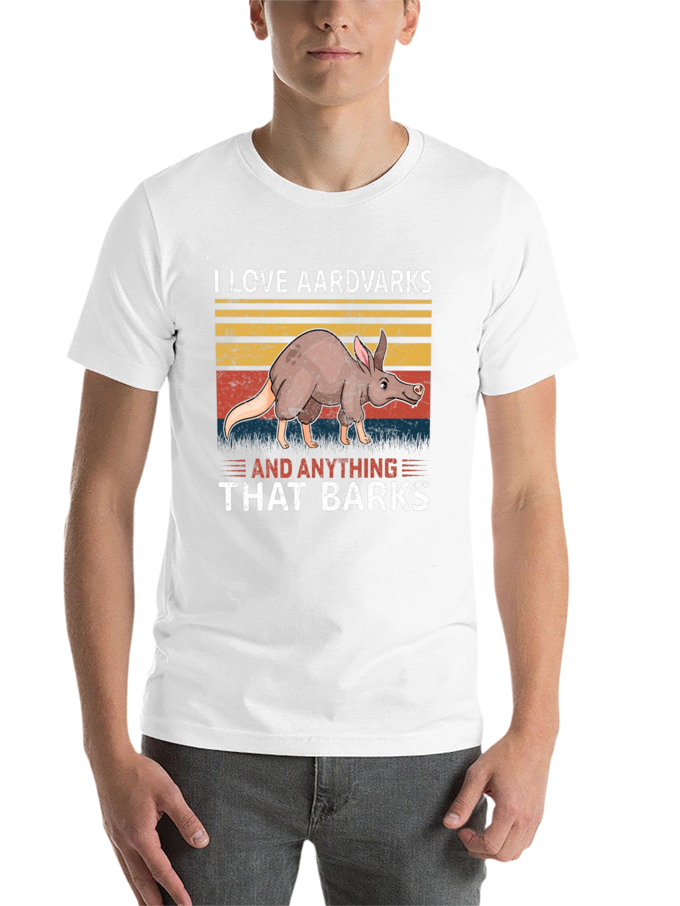 Black Aardvark Humor Graphic Tee - Barking Animal Lover T-Shirt view 14