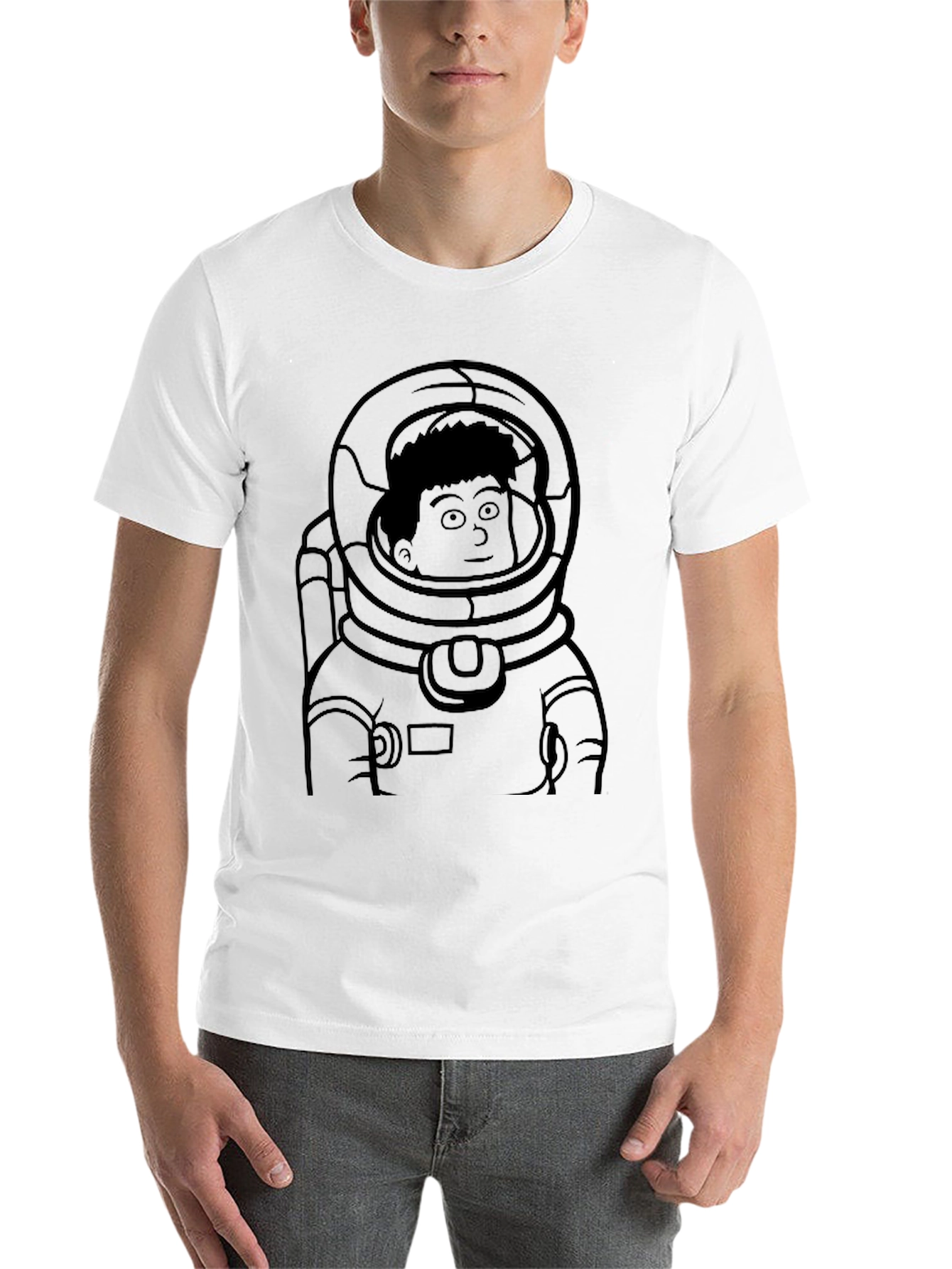 Black Astronaut Graphic Black T-Shirt, Space Suit Design view 14