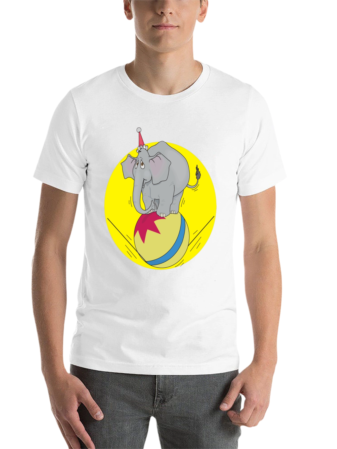 Black Circus Elephant T-Shirt - Novelty Graphic Tee view 14