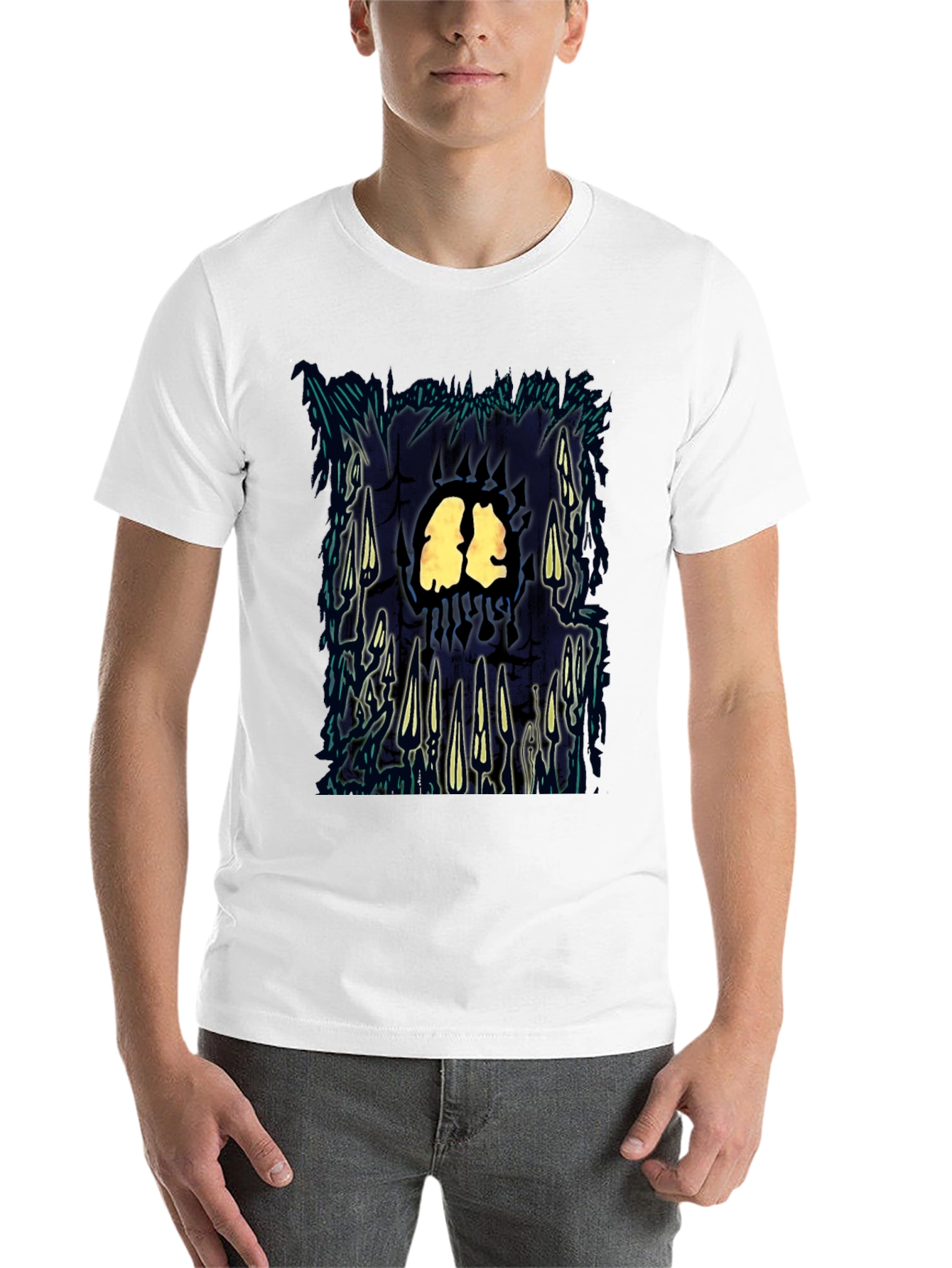 Black Abstract Graphic Print T-Shirt view 14