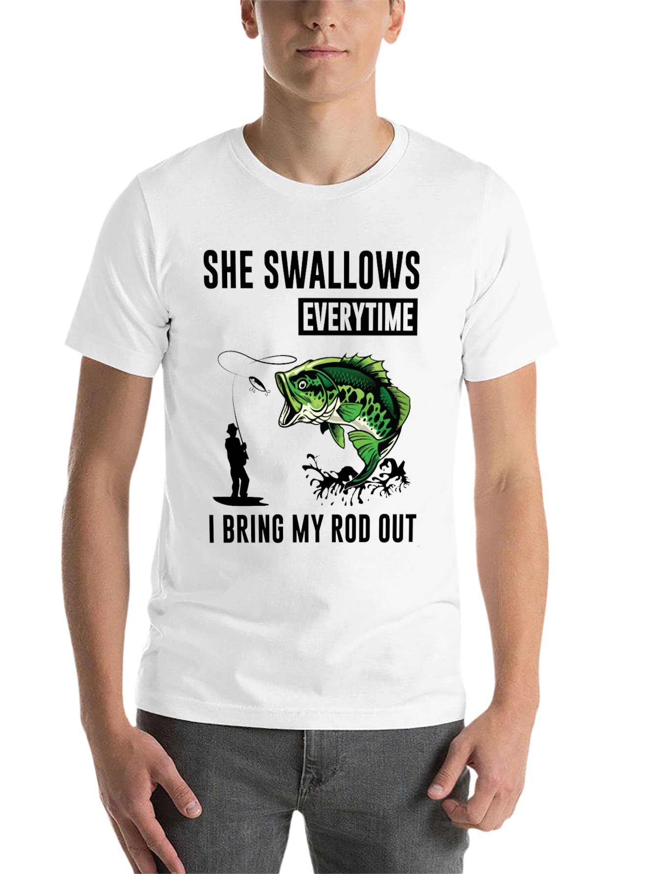 Black She Swallows Every Time I Bring My Rod Out T-Shirt view 14