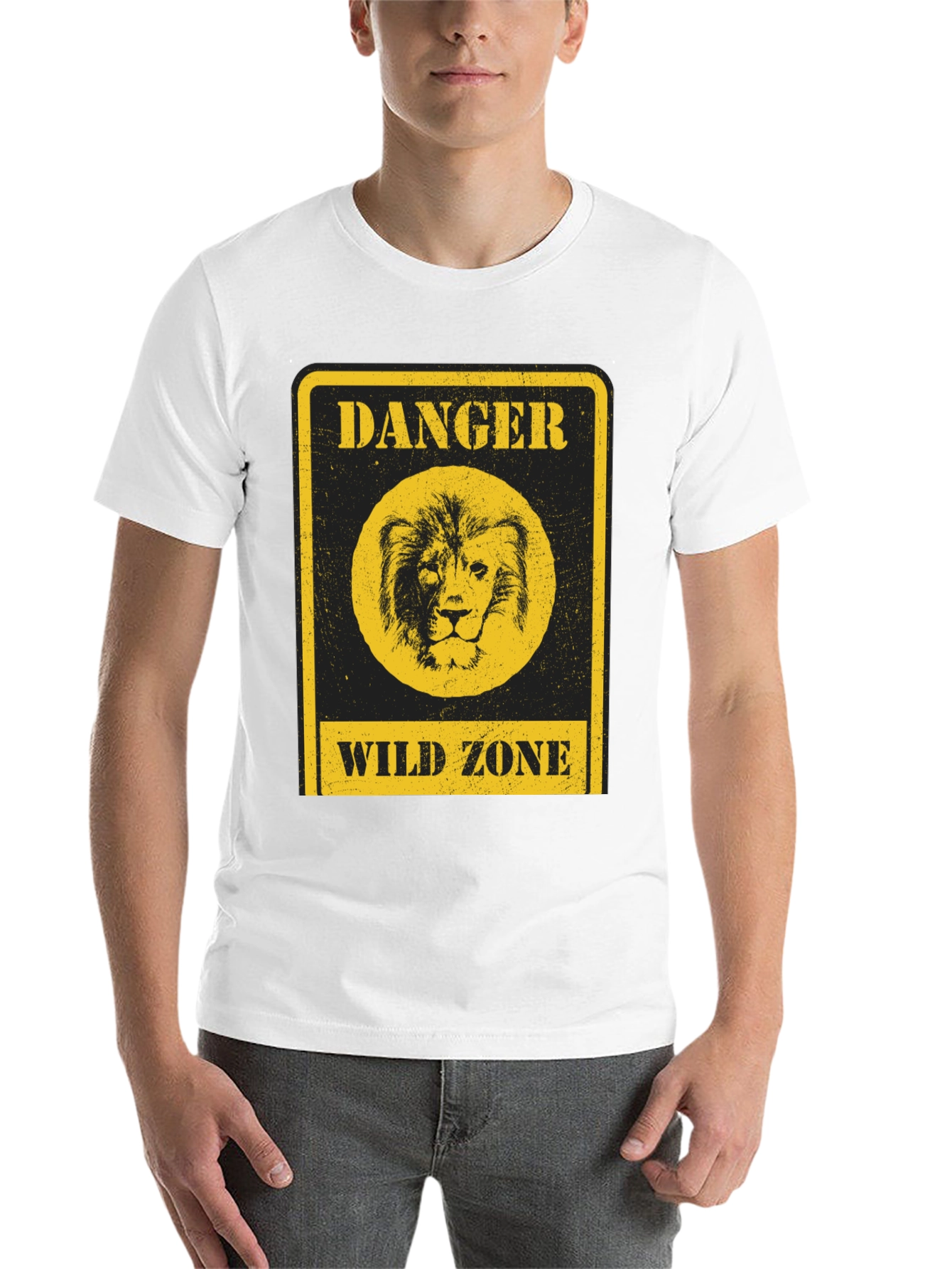 Black Danger Wild Zone Lion Graphic Tee - Black view 14