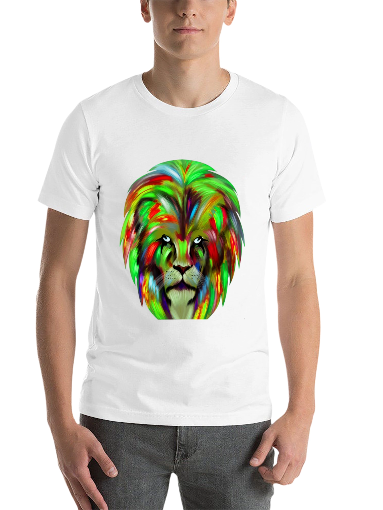 Black Lion Graphic Tee - Bold Colorful Design view 14