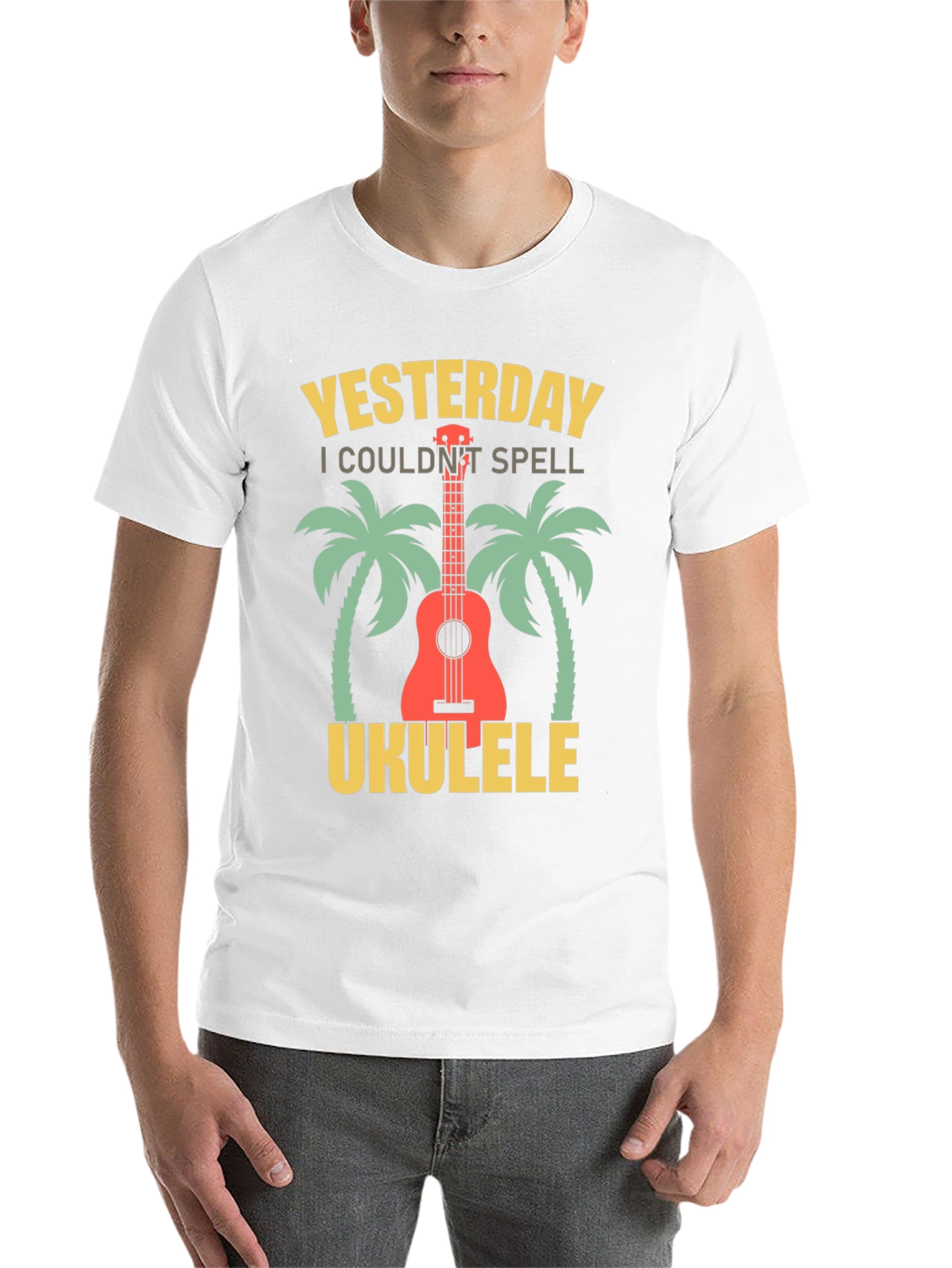 Black Yesterday I Couldn't Spell Ukulele T-Shirt view 14